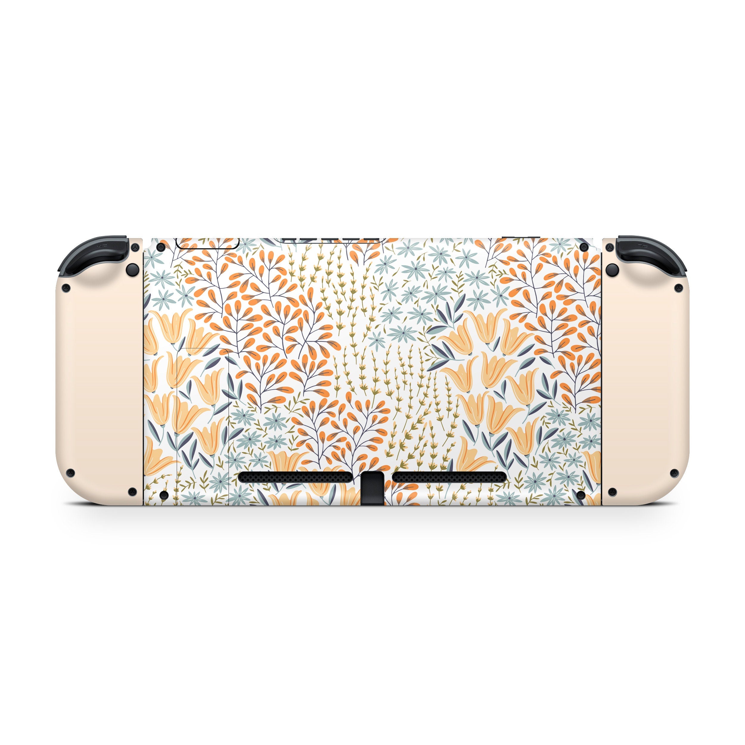 Nintendo Switches skin Colorful Flowers, Beige switch skin Cute Full cover 3m