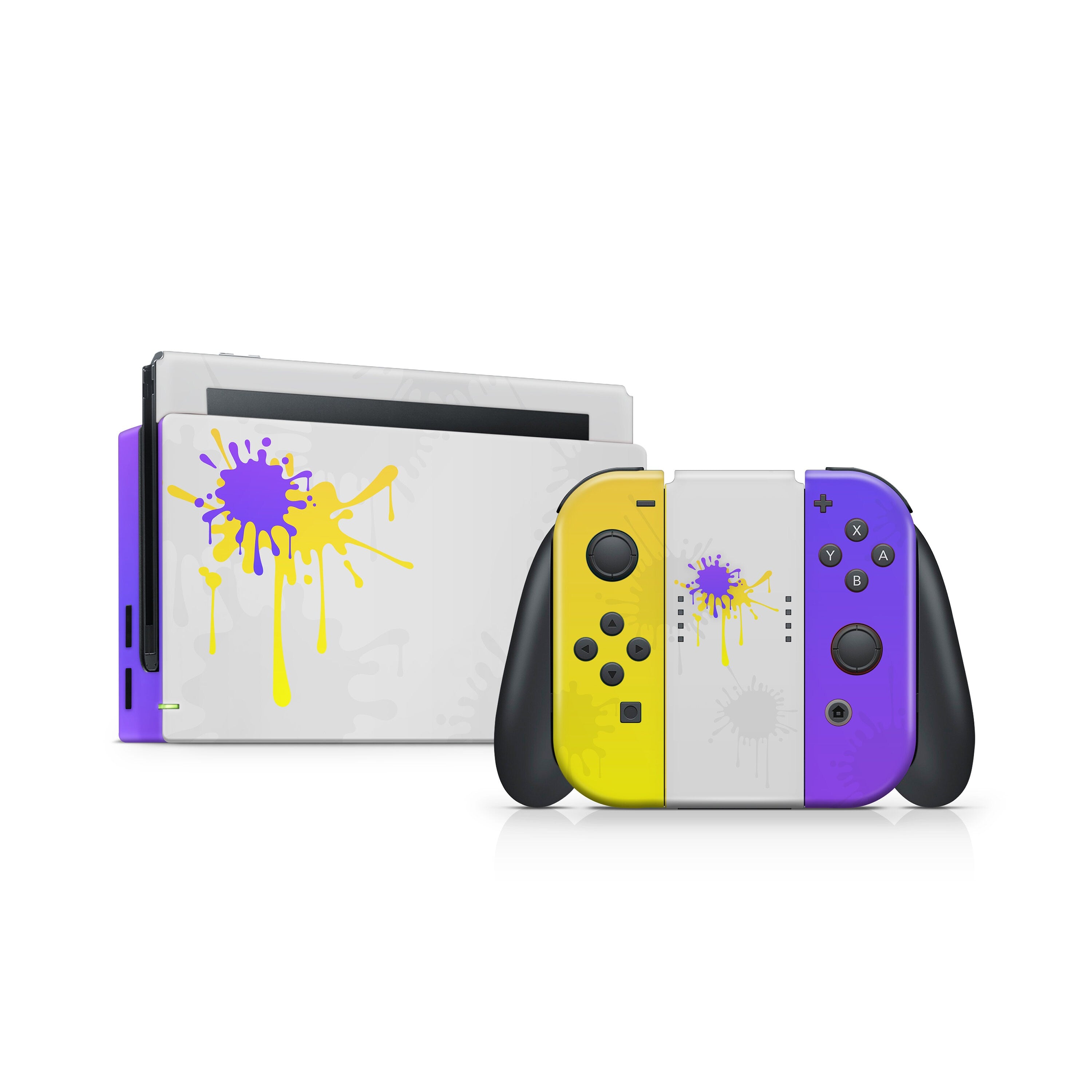 Nintendo Switch skin Paint Splashes, Bright Color switch skin Cute Full cover 3m