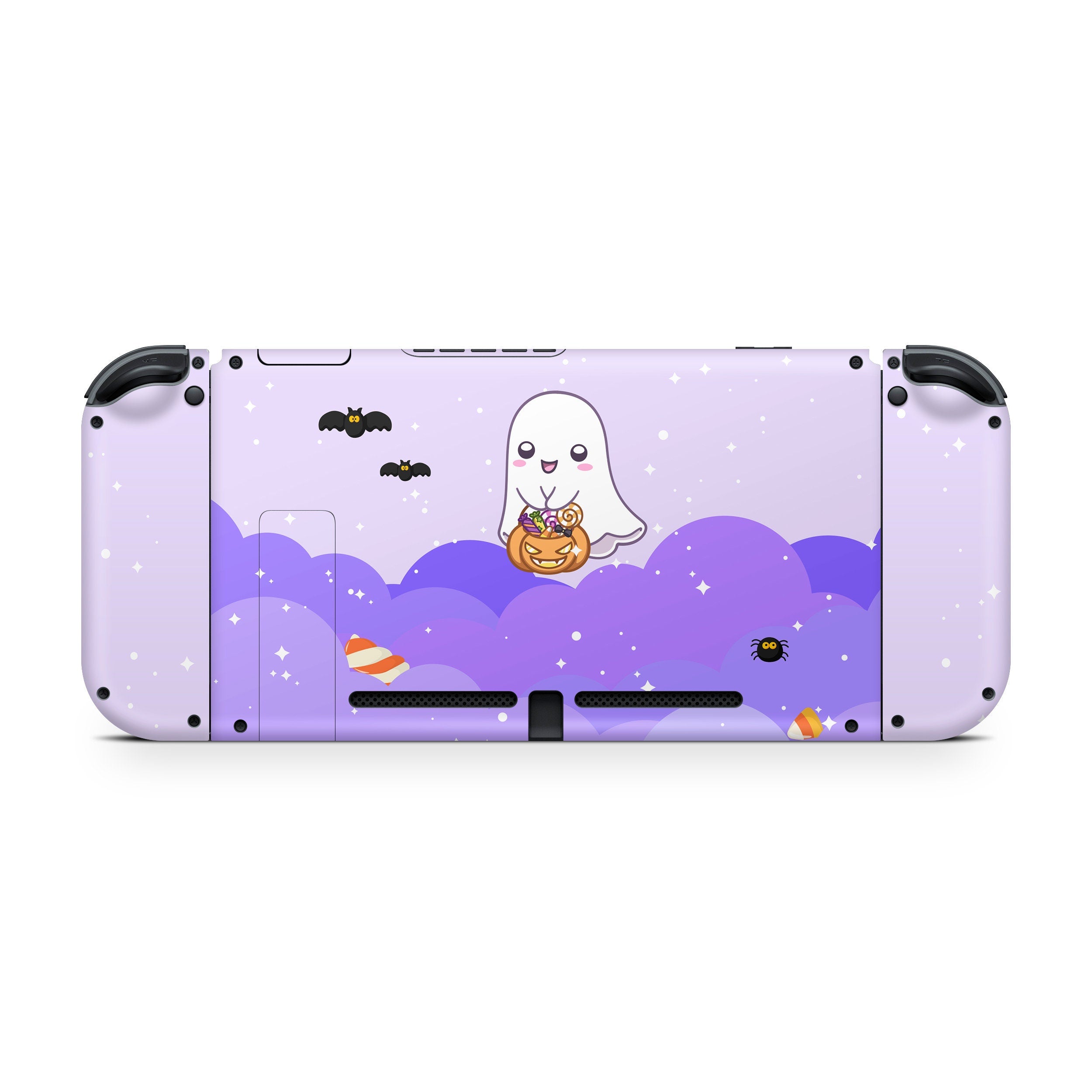 Anime Cartoon Nintendo switches skin Halloween, Purple Ghost switch skin Kawaii Full cover decal vinyl 3m stickers