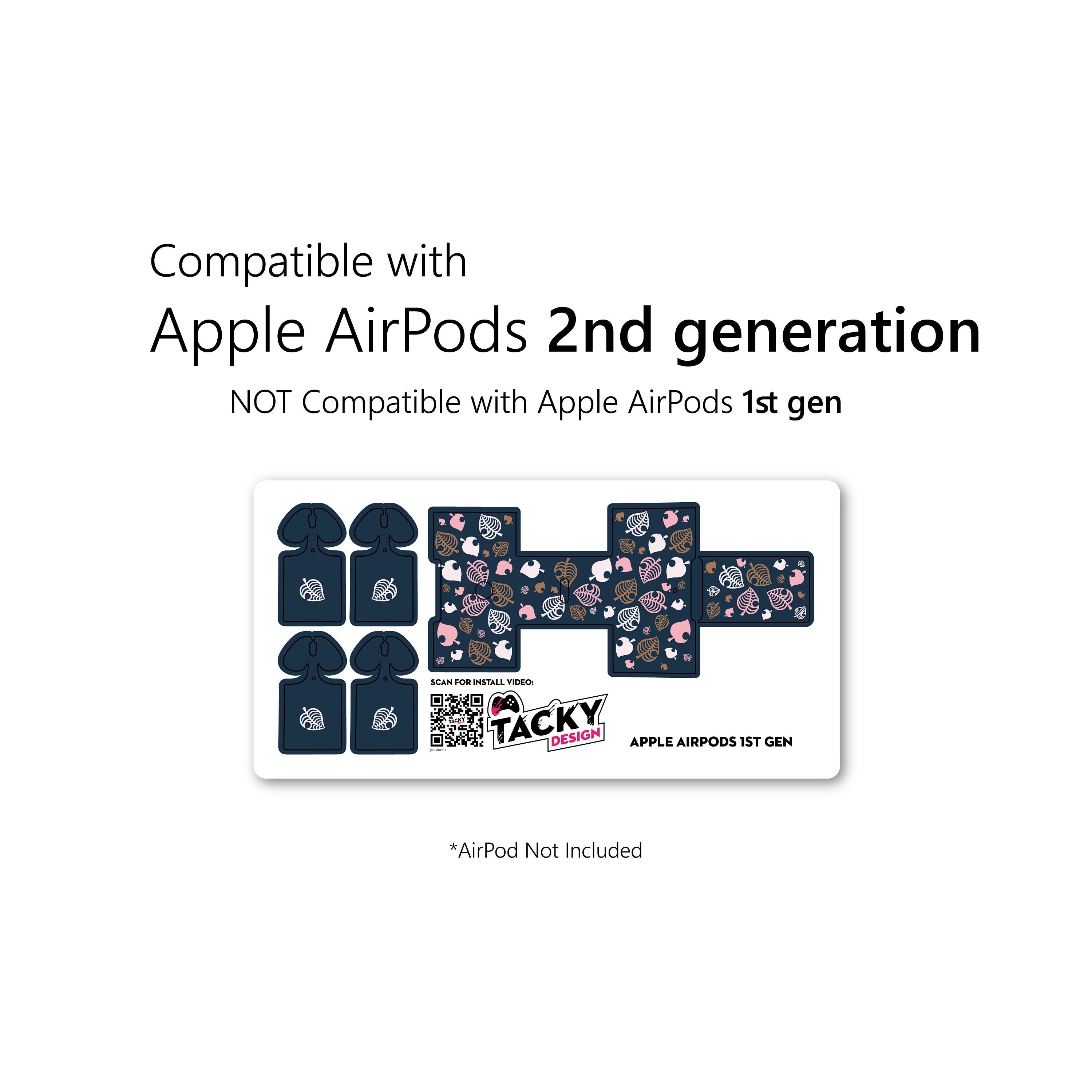 Leaves Apple Airpod Skins, Leaf Airpods Sticker for airpods 1 & 2 Vinyl 3m, Airpods skin earbuds, Airpods Protective Full wrap Cover - Tackydesign