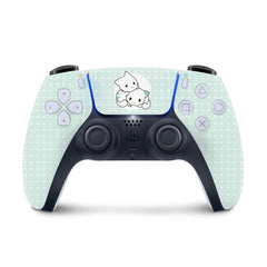 Pastel blue Ps5 skin Cats, Playstation 5 controller skin Kawaii, Green Vinyl 3m stickers Full wrap cover - Tackydesign