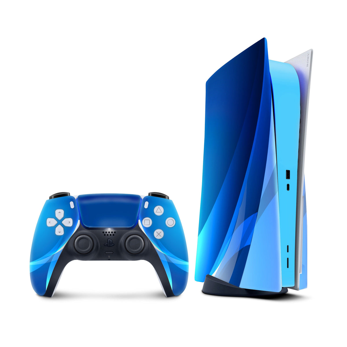 Ps5 skin Blue, Playstation 5 controller skin ,Vinyl 3m stickers Full wrap cover - Tackydesign