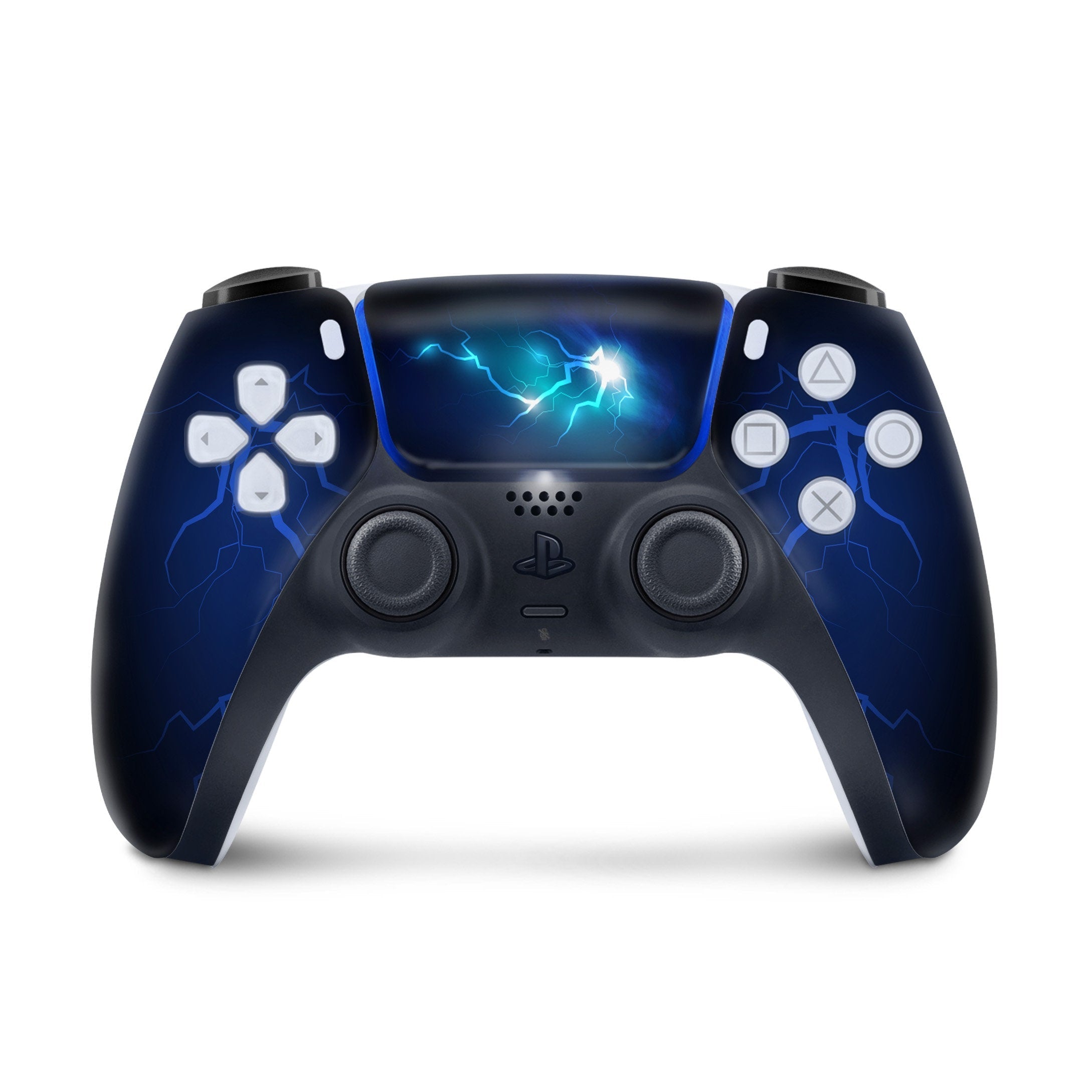 Ps5 skin Lightning, Playstation 5 controller skin blue, Vinyl 3m stickers Full wrap cover - Tackydesign