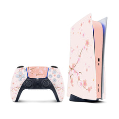 Ps5 skin Sakura, Beige Playstation 5 controller skin Blossom, Vinyl 3m stickers Full wrap cover - Tackydesign