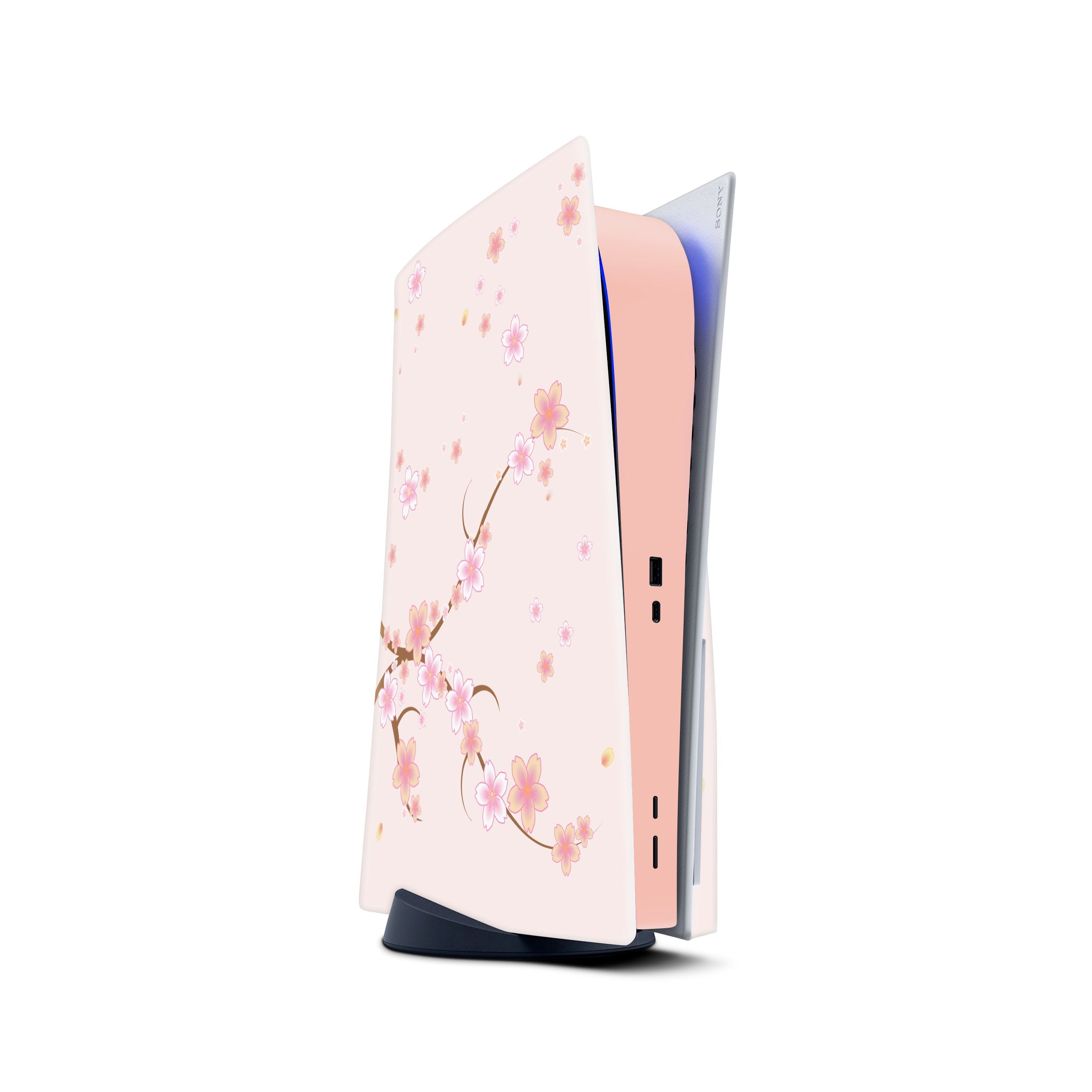 Ps5 skin Sakura, Beige Playstation 5 controller skin Blossom, Vinyl 3m stickers Full wrap cover - Tackydesign