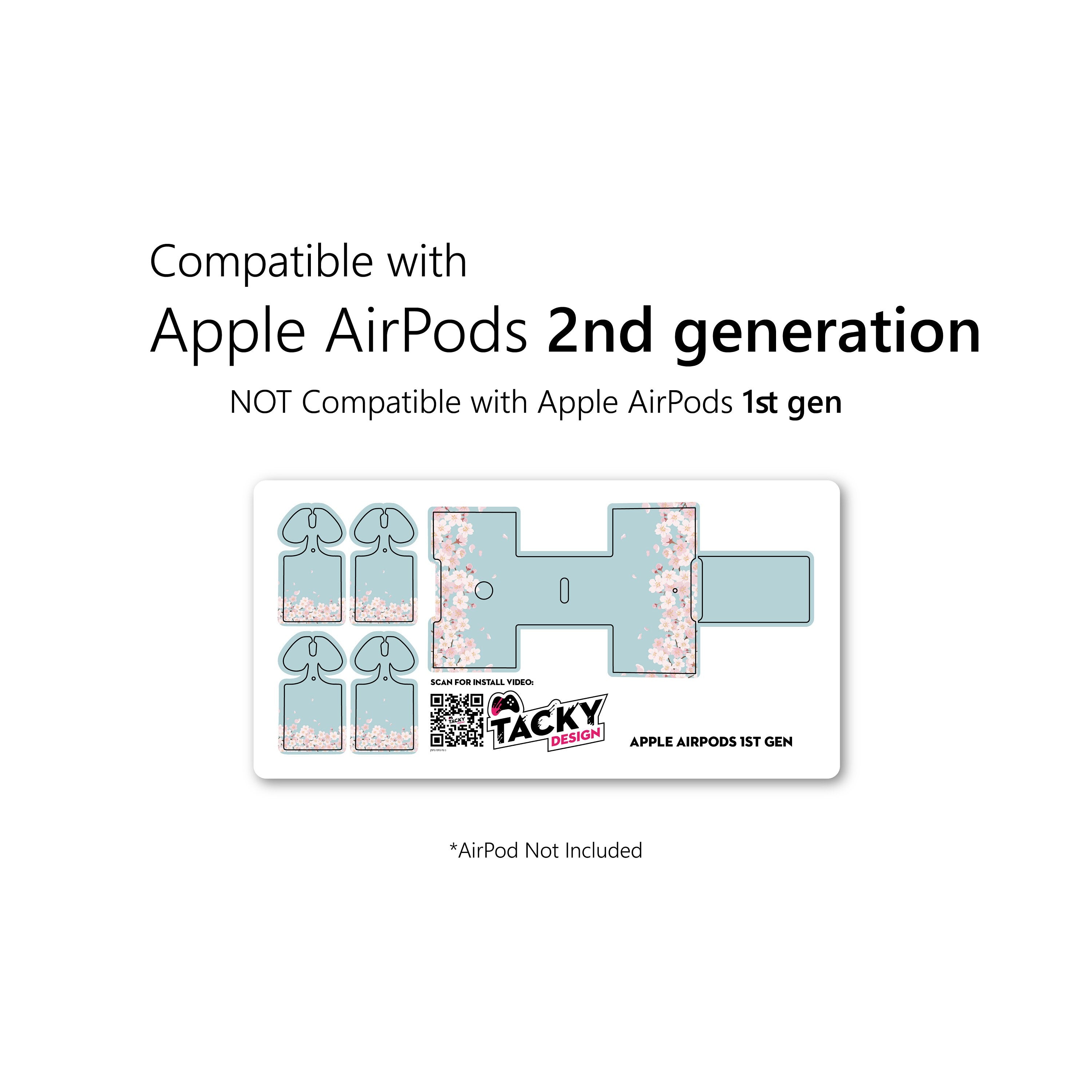 Sakura Apple Airpod Skins, Cherry Blossoms Airpods Sticker for airpods 1 & 2 Vinyl 3m, Airpods skin earbuds, Airpods Protective Full Cover - Tackydesign