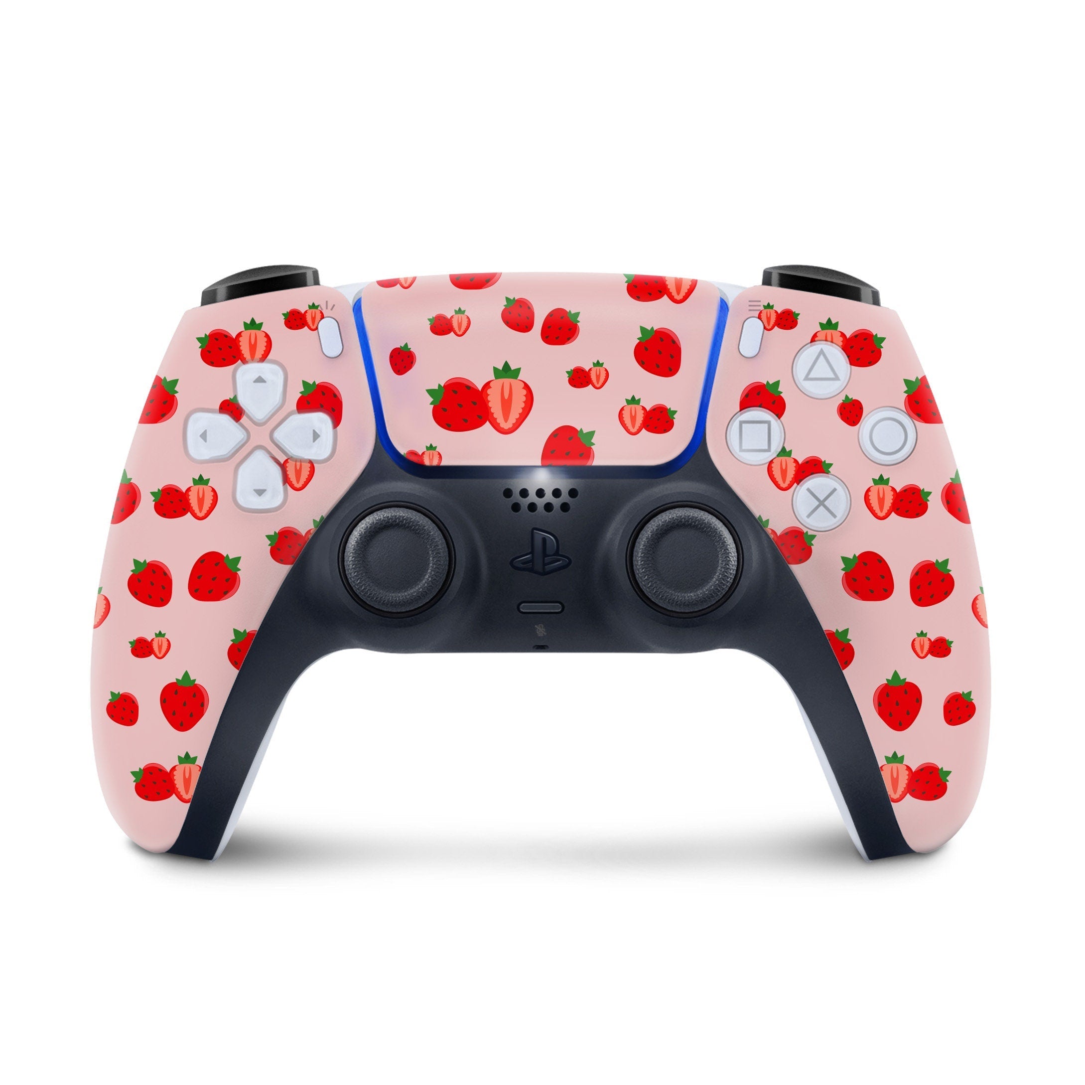 Strawberry Ps5 skin, Sony Playstation 5 controller skin red, Vinyl 3m stickers moon Full wrap cover - Tackydesign