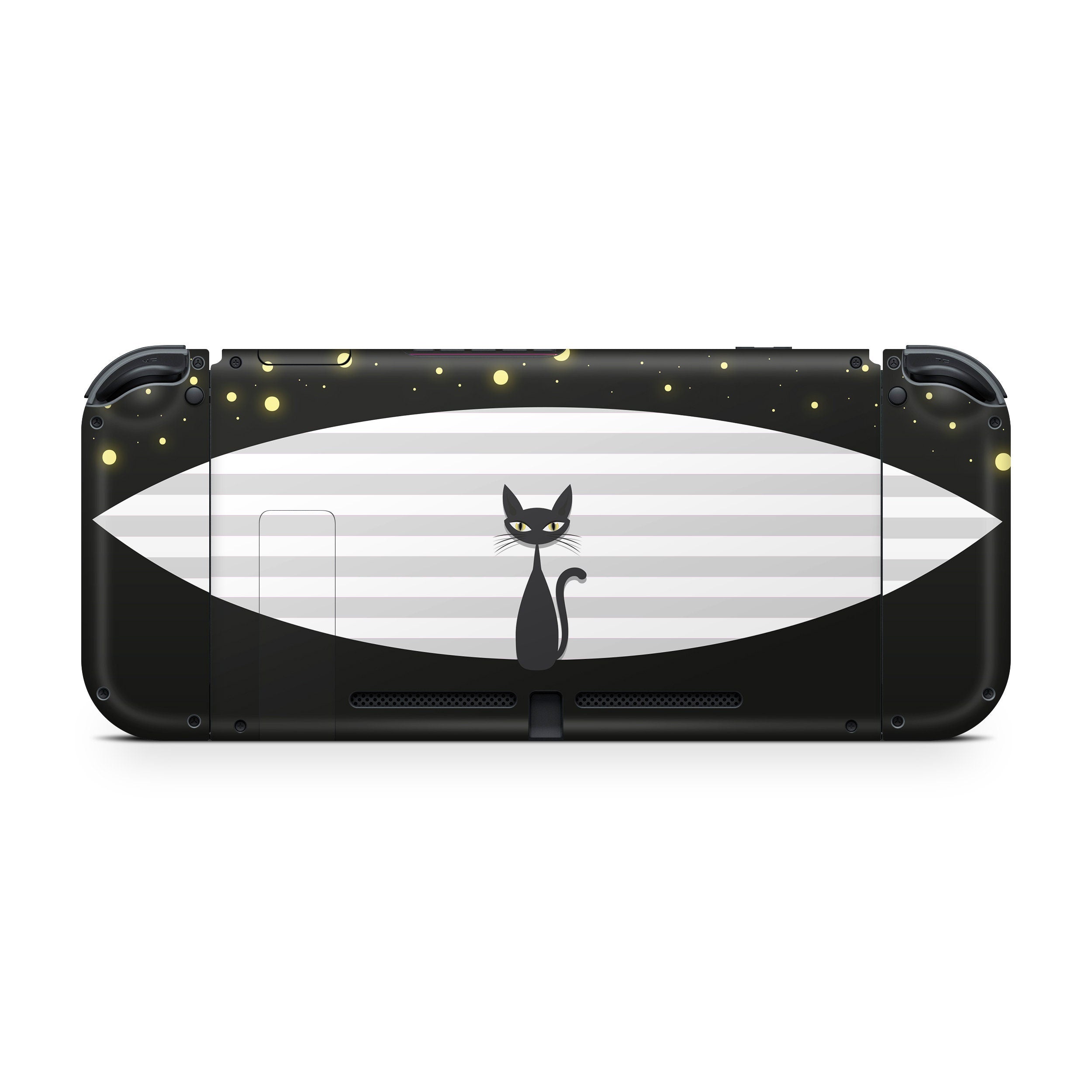 TACKY DESIGN Black Cat Nintendo Switch Skin Wrap | Pet - Themed 3M Vinyl Full Cover - Tackydesign