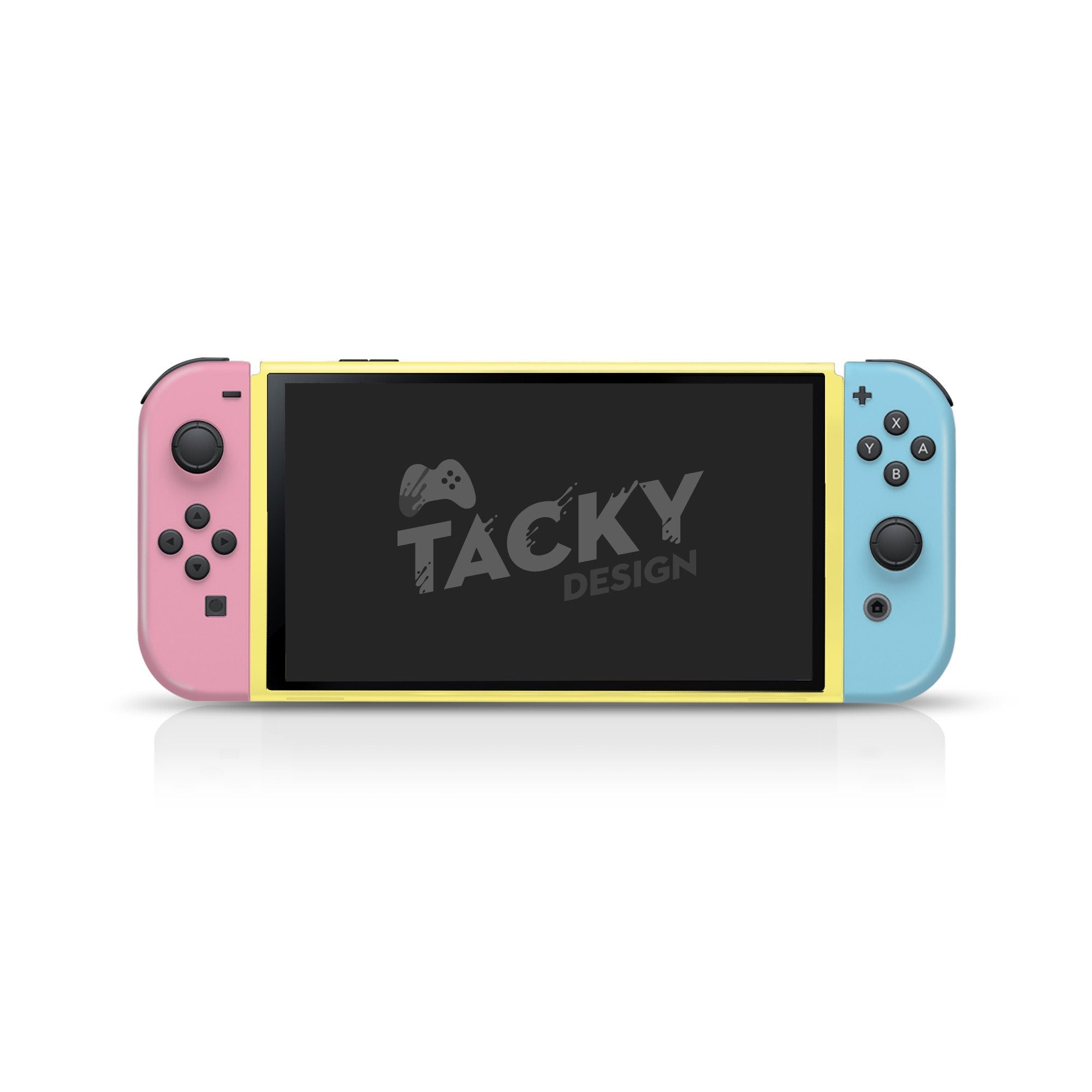 TACKY DESIGN Blue Nintendo Switch OLED Skin Wrap | Pastel Colorwave Color Blocking 3M Vinyl Full Cover - Tackydesign