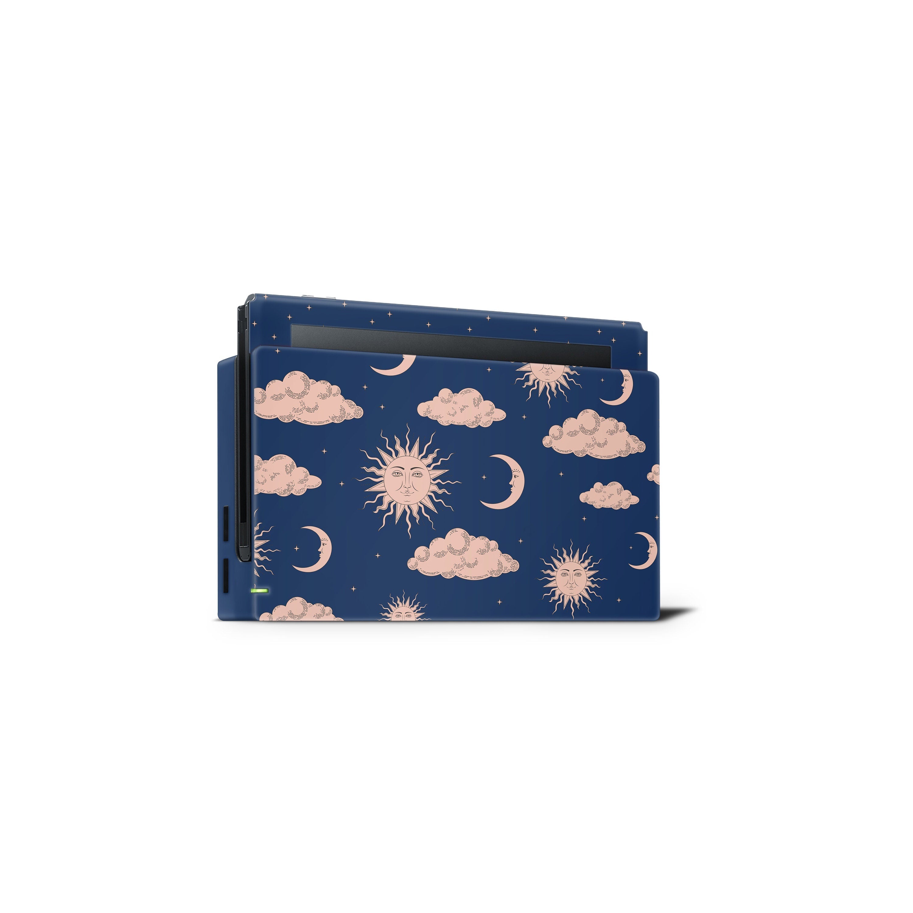 TACKY DESIGN Blue Nintendo Switch Skin Wrap | Clouds, Moon, and Sun 3M Vinyl Cover - Tackydesign