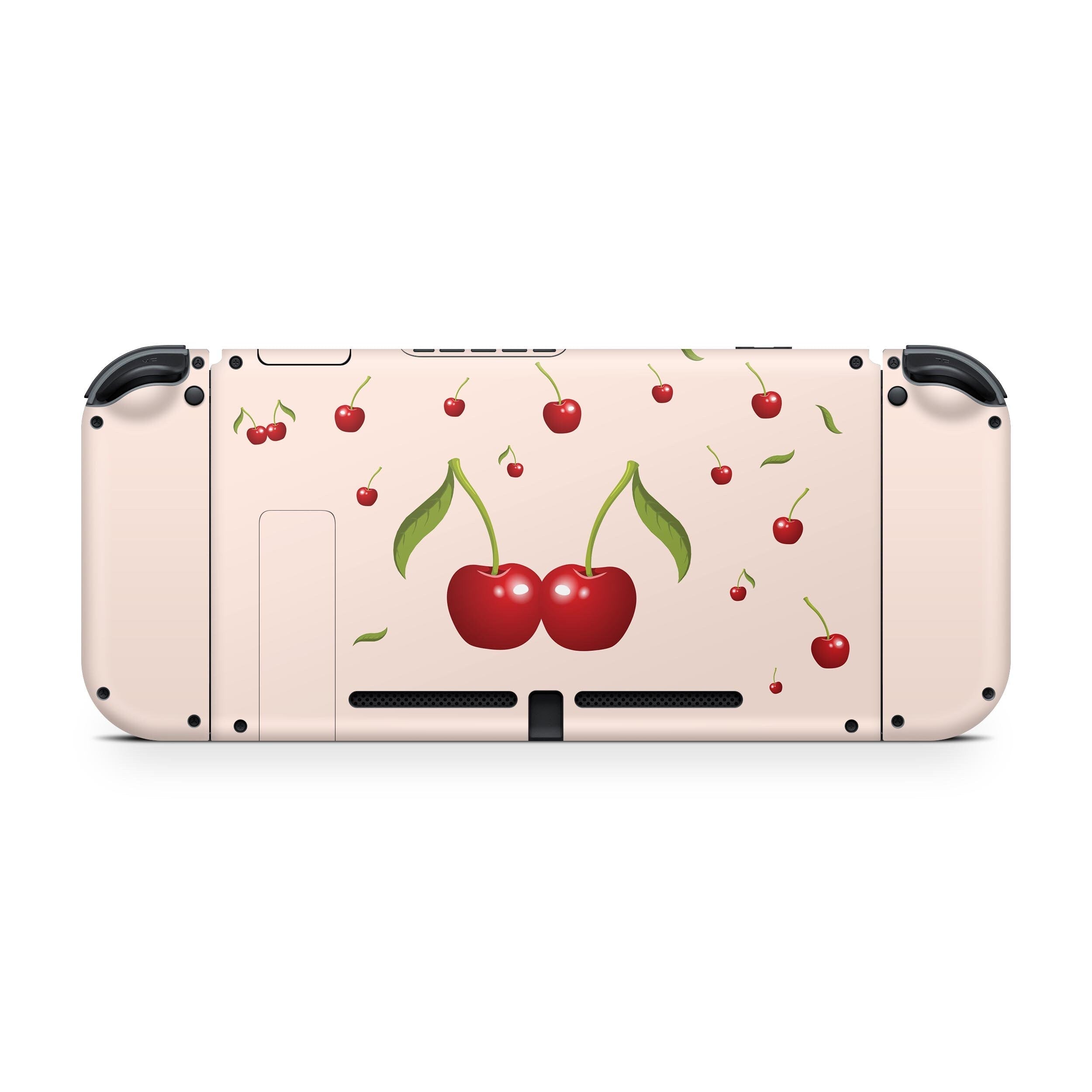 TACKY DESIGN Cherries Nintendo Switch Skin Wrap | Cute Pastel Pink 3M Vinyl Cover - Tackydesign