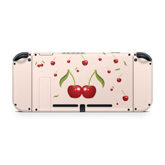 TACKY DESIGN Cherries Nintendo Switch Skin Wrap | Cute Pastel Pink 3M Vinyl Cover - Tackydesign