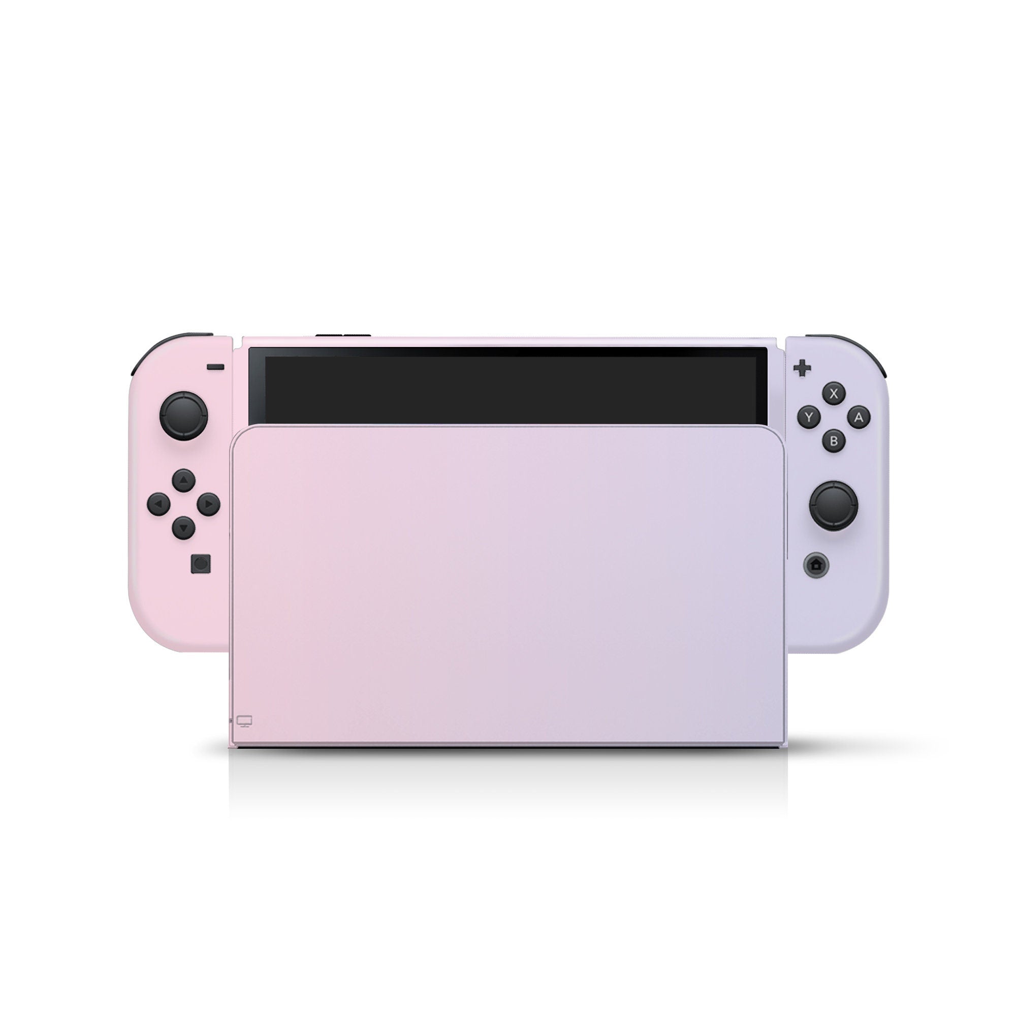 TACKY DESIGN Classic Nintendo Switch OLED Skin Wrap | Pastel Pink & Purple Colorwave Duo Color Blocking 3M Vinyl Full Cover - Tackydesign