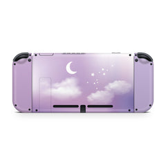 TACKY DESIGN Clouds Nintendo Switch Skin Wrap | Pastel Purple Moon 3M Vinyl Full Cover - Tackydesign