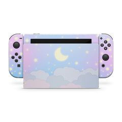 TACKY DESIGN Clouds Nintendo Switch Skin Wrap | Pastel Purple Moon 3M Vinyl Full Cover - Tackydesign