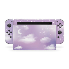 TACKY DESIGN Clouds Nintendo Switch Skin Wrap | Pastel Purple Moon 3M Vinyl Full Cover - Tackydesign