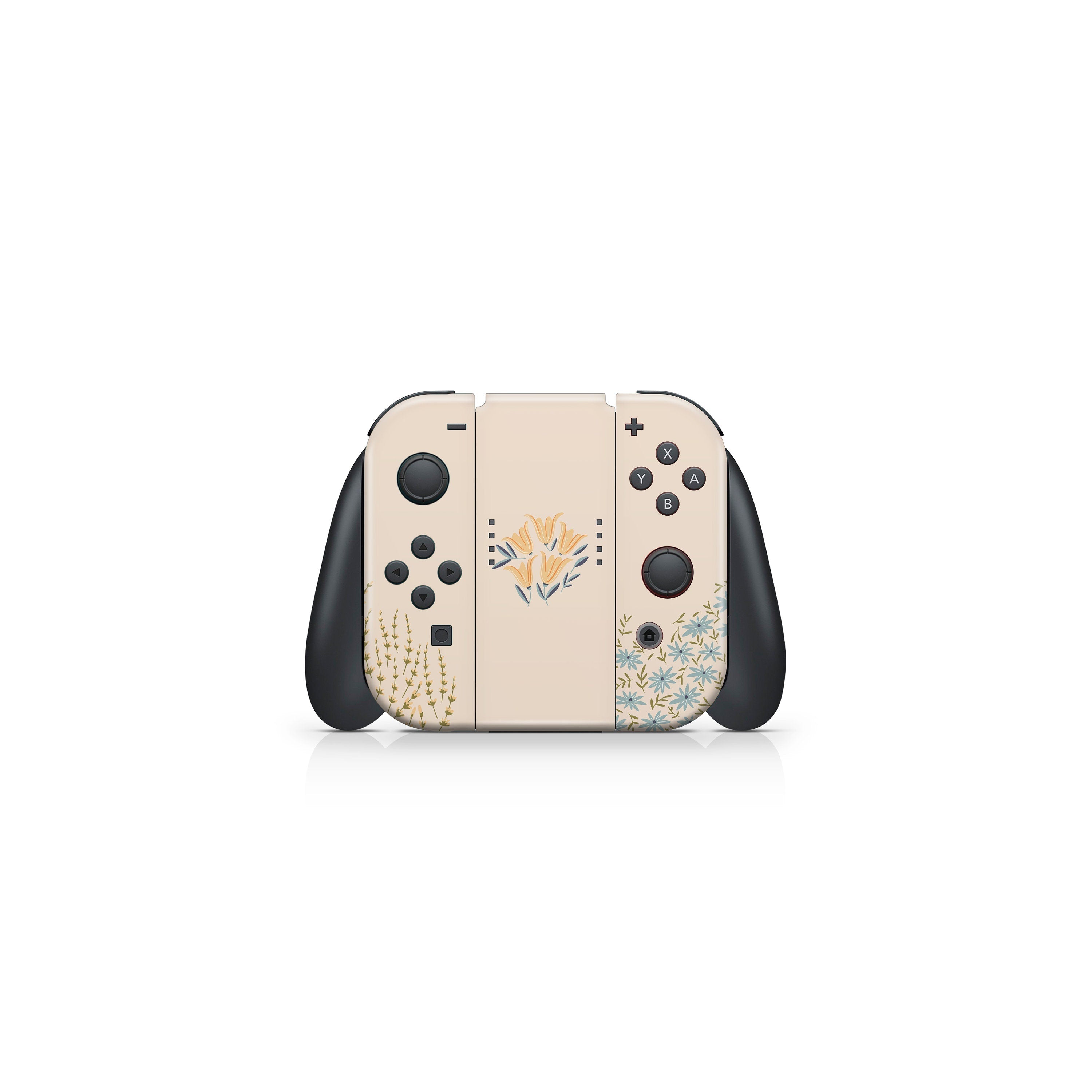 TACKY DESIGN Colorful Flowers Nintendo Switch Skin Wrap | Beige 3M Vinyl Full Cover - Tackydesign