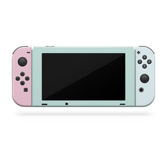 TACKY DESIGN Colorwave Nintendo Switch Skin Wrap | Blue Pastel Color Blocking 3M Vinyl Cover - Tackydesign