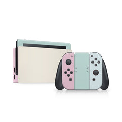 TACKY DESIGN Colorwave Nintendo Switch Skin Wrap | Blue Pastel Color Blocking 3M Vinyl Cover - Tackydesign