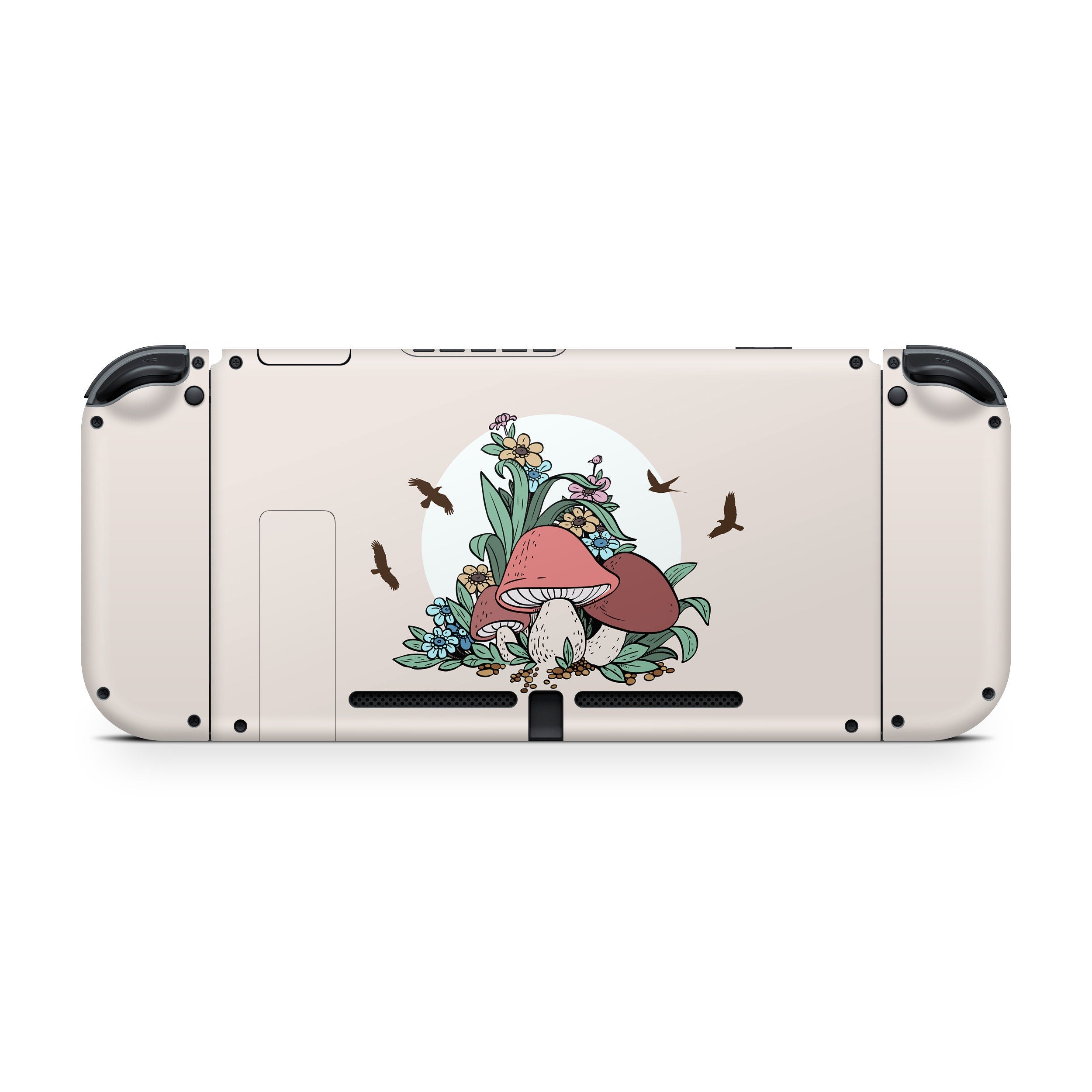 TACKY DESIGN Cute Mushroom Nintendo Switch OLED Skin Wrap | Kawaii Pastel 3M Vinyl Full Cover - Tackydesign