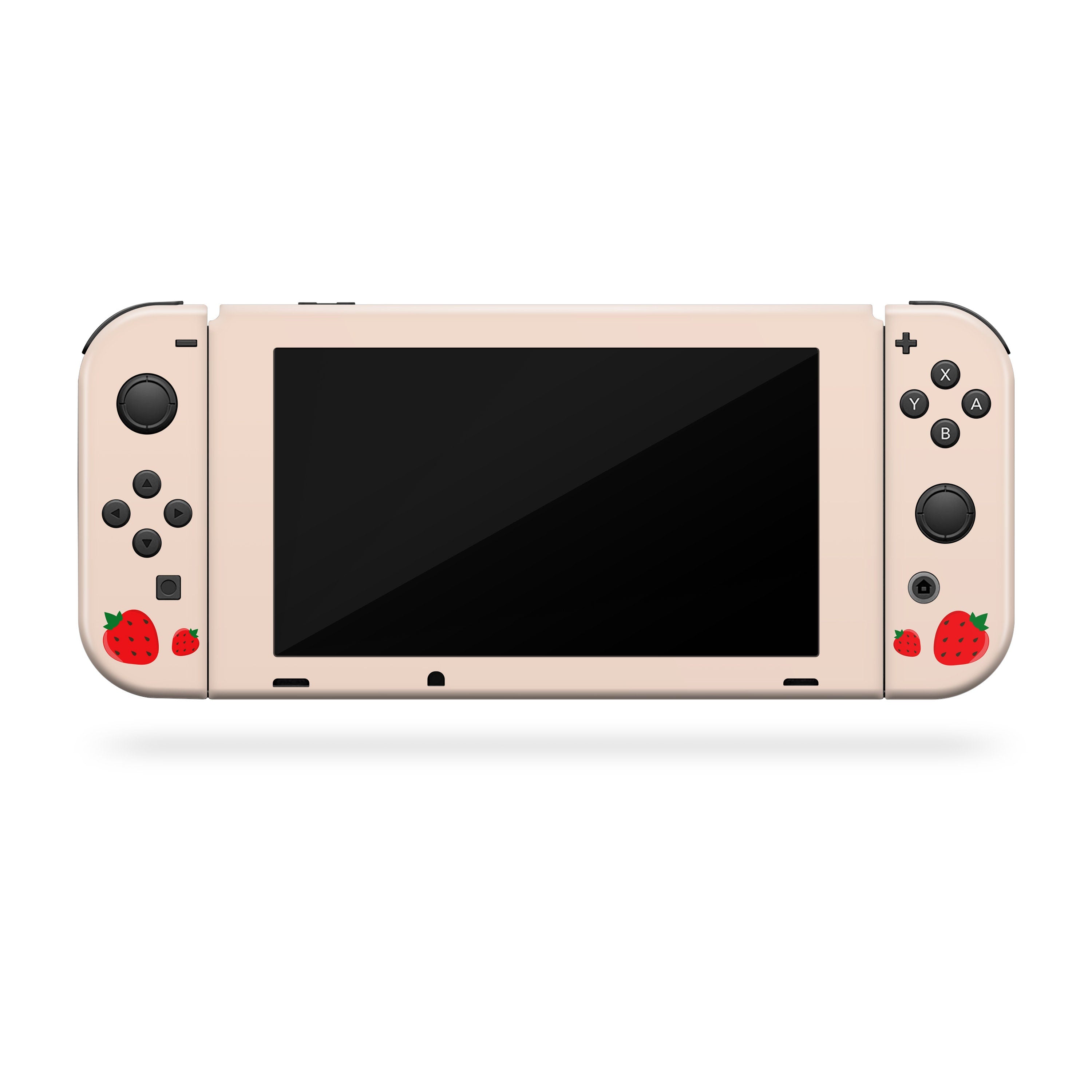 TACKY DESIGN Cute Strawberry Nintendo Switch Skin Wrap | Cream 3M Vinyl Cover - Tackydesign