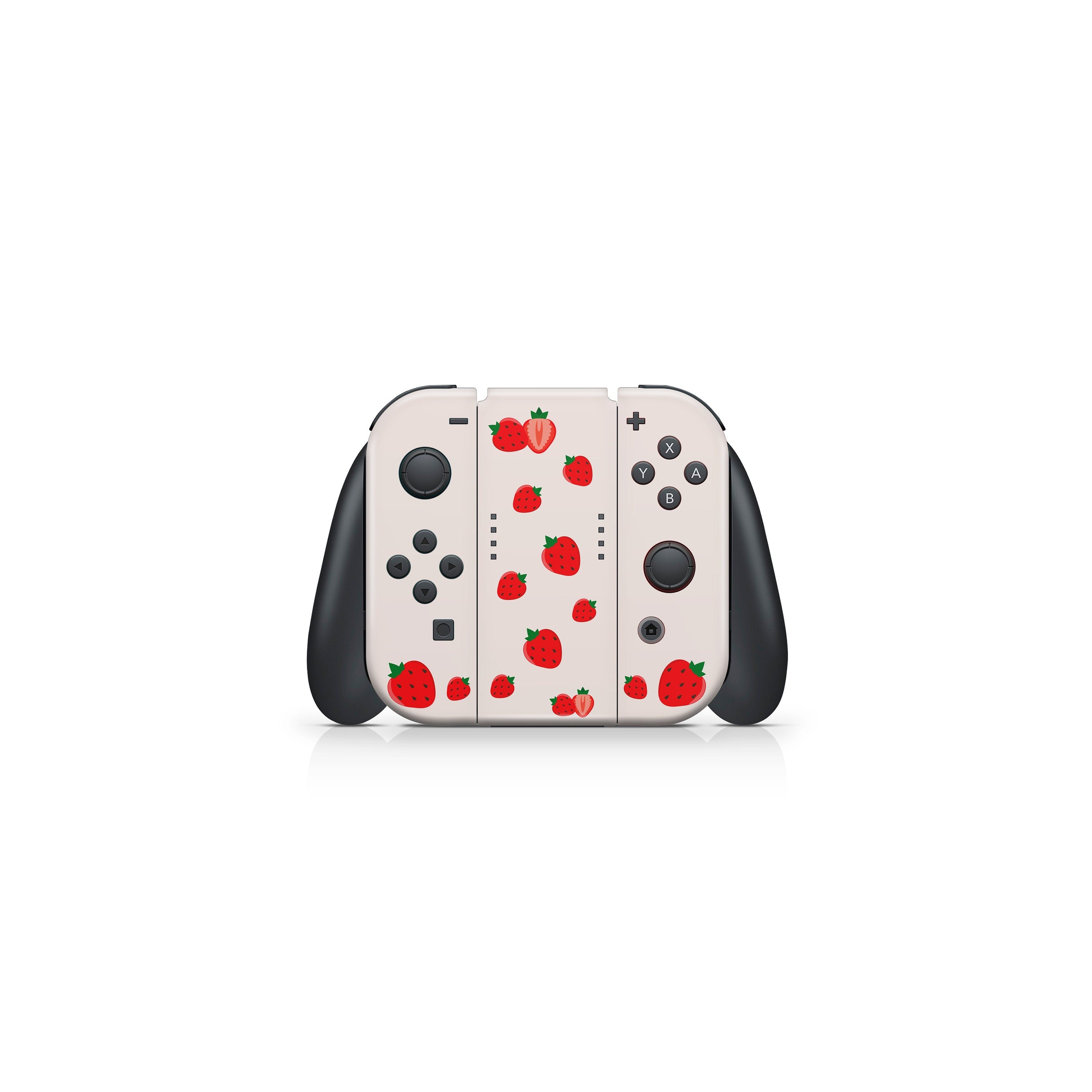 TACKY DESIGN Cute Strawberry Nintendo Switch Skin Wrap | Irish Cream 3M Vinyl Cover - Tackydesign