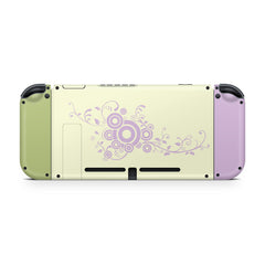 TACKY DESIGN Floral Green and Purple Nintendo Switch Skin Wrap | 3M Vinyl Full Cover - Tackydesign