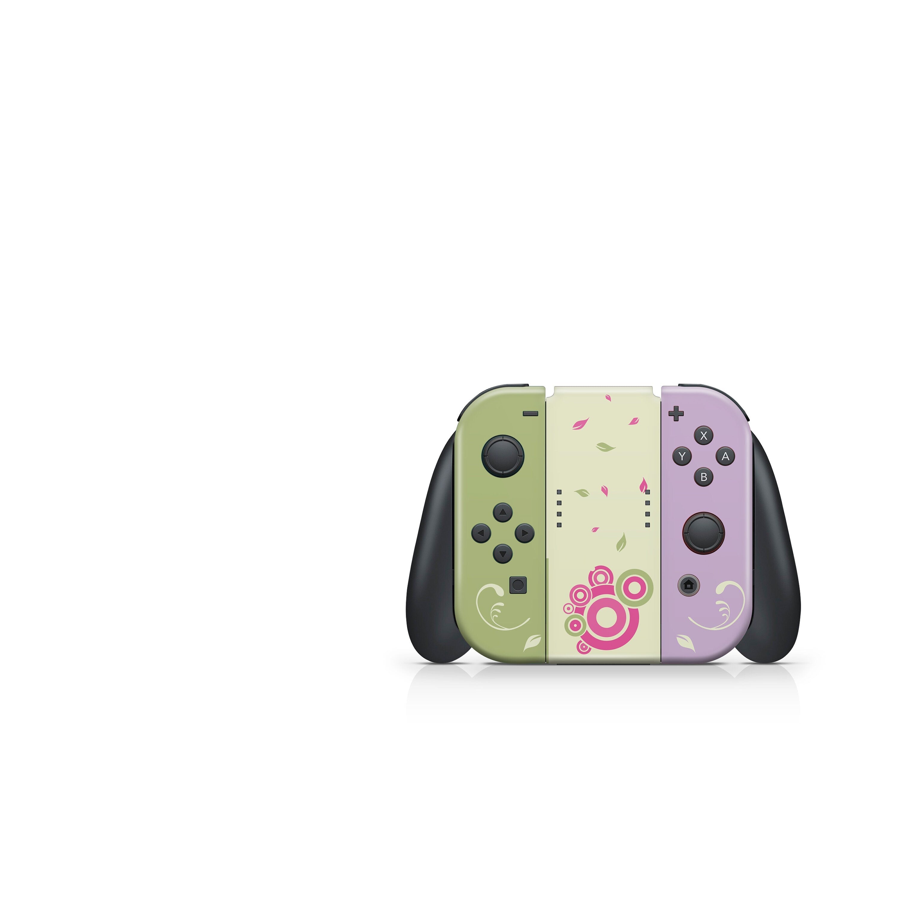 TACKY DESIGN Floral Green and Purple Nintendo Switch Skin Wrap | 3M Vinyl Full Cover - Tackydesign