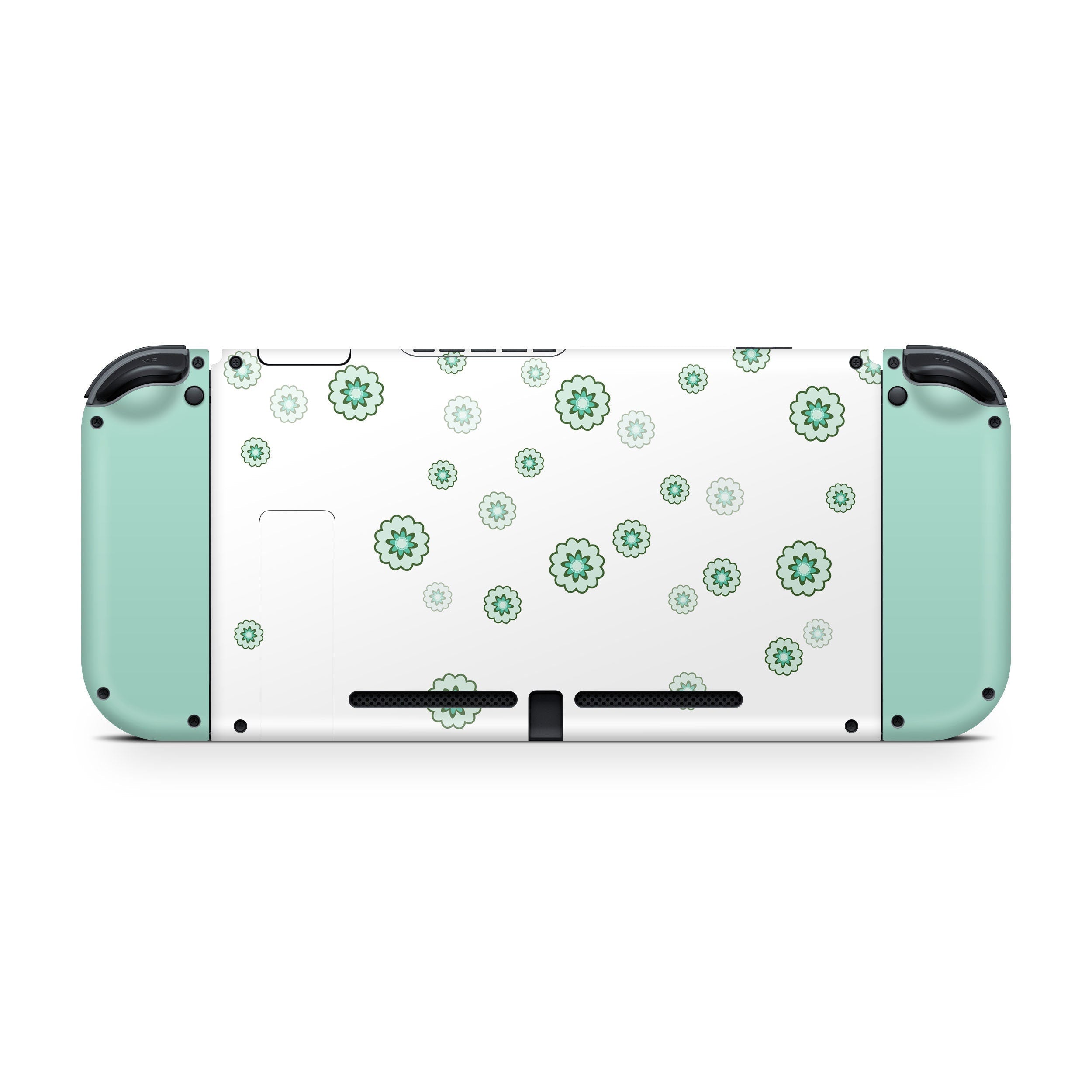 TACKY DESIGN Floral Nintendo Switch Skin Wrap | Green Pastel 3M Vinyl Cover - Tackydesign