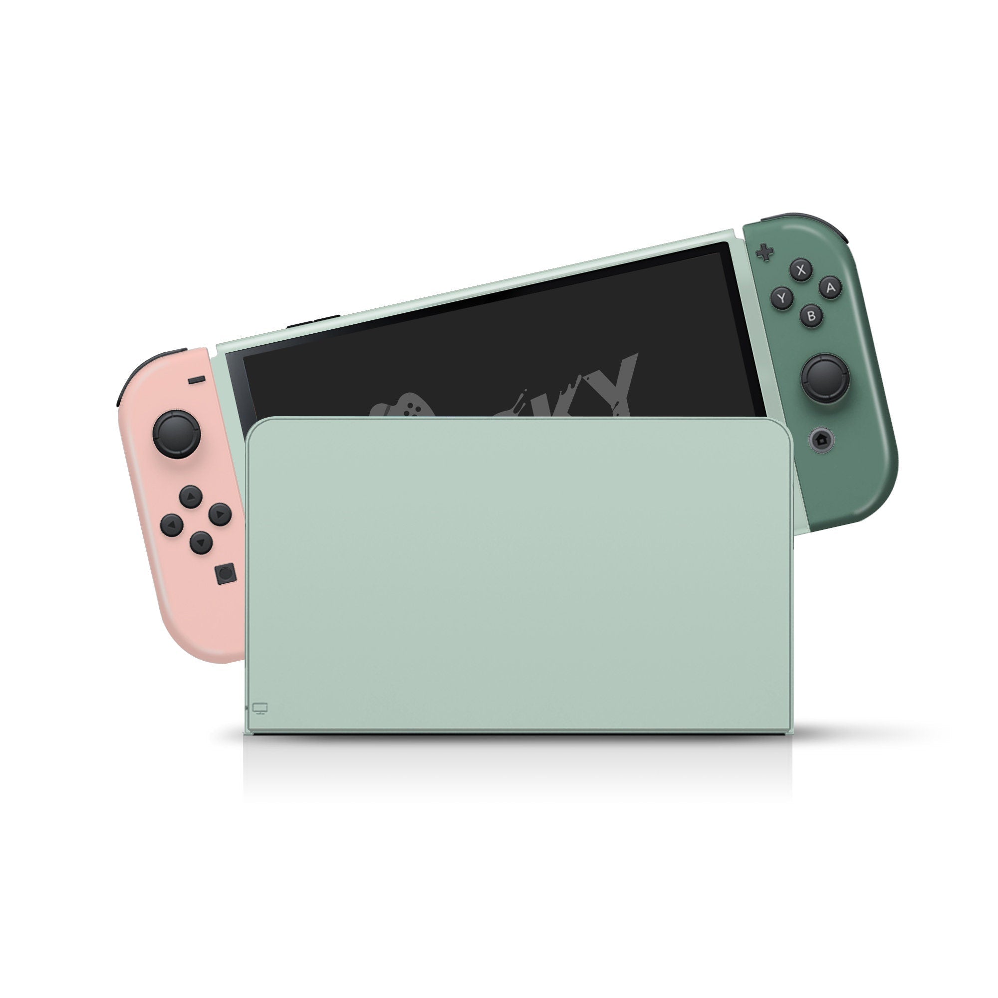 TACKY DESIGN Green Nintendo Switch OLED Skin Wrap | Pastel Colorwave Color Blocking 3M Vinyl Full Cover - Tackydesign