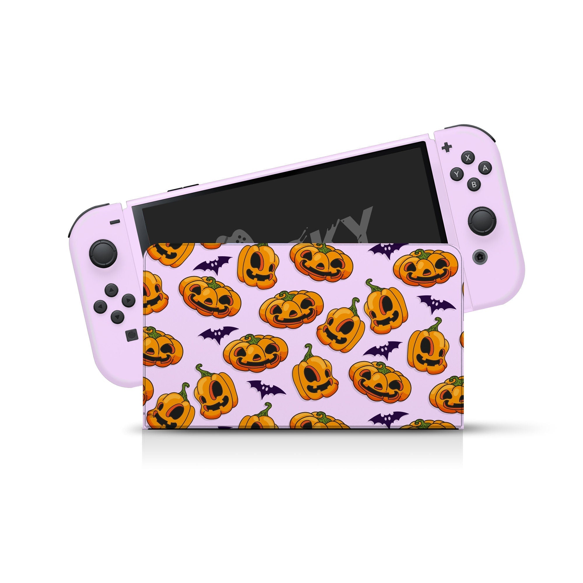 TACKY DESIGN Halloween Nintendo Switch OLED Skin Wrap | Spooky Kawaii Pumpkin 3M Vinyl Full Cover - Tackydesign