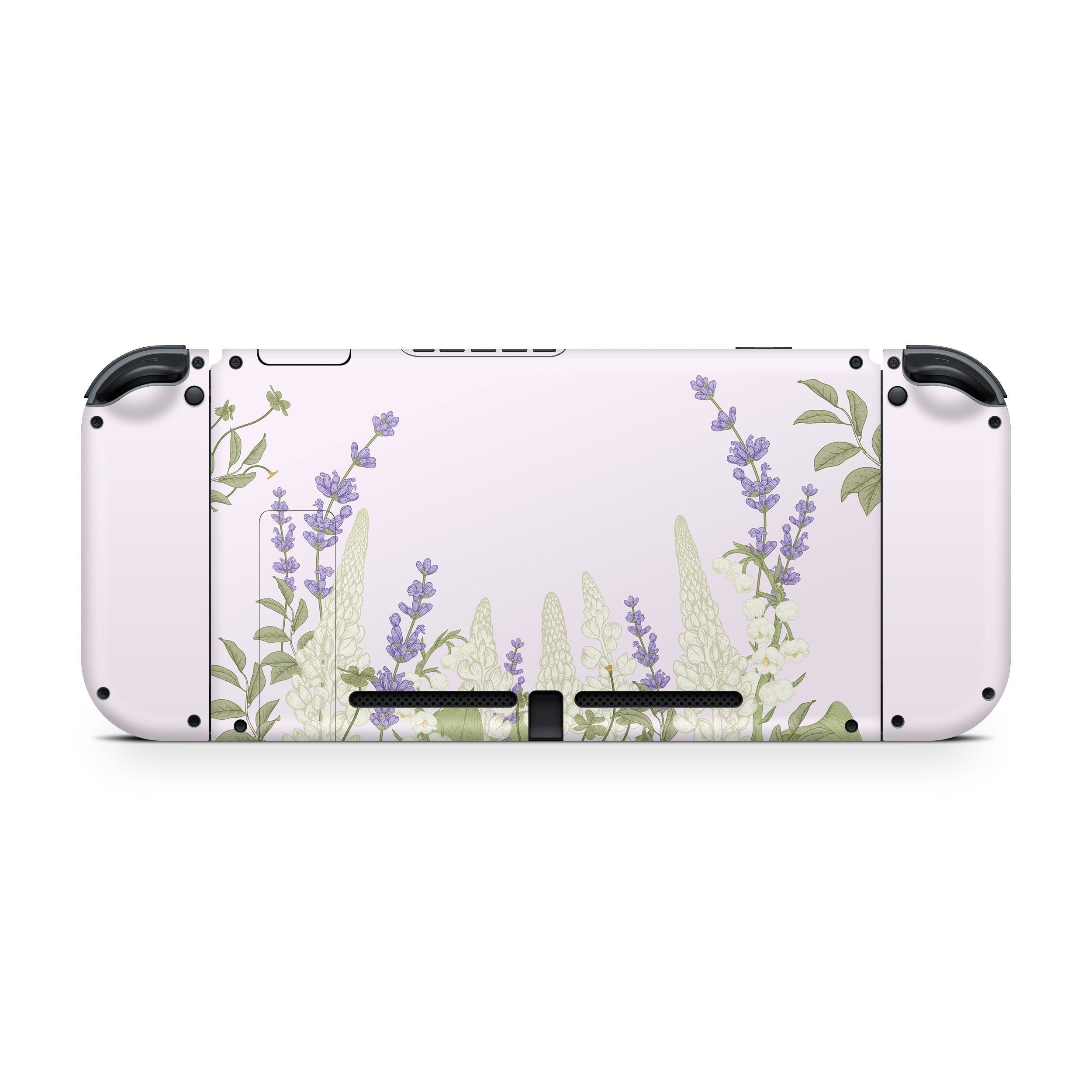 TACKY DESIGN Lavender Nintendo Switch Skin Wrap | Lupine Kawaii 3M Vinyl Full Cover Decal Sticker - Tackydesign