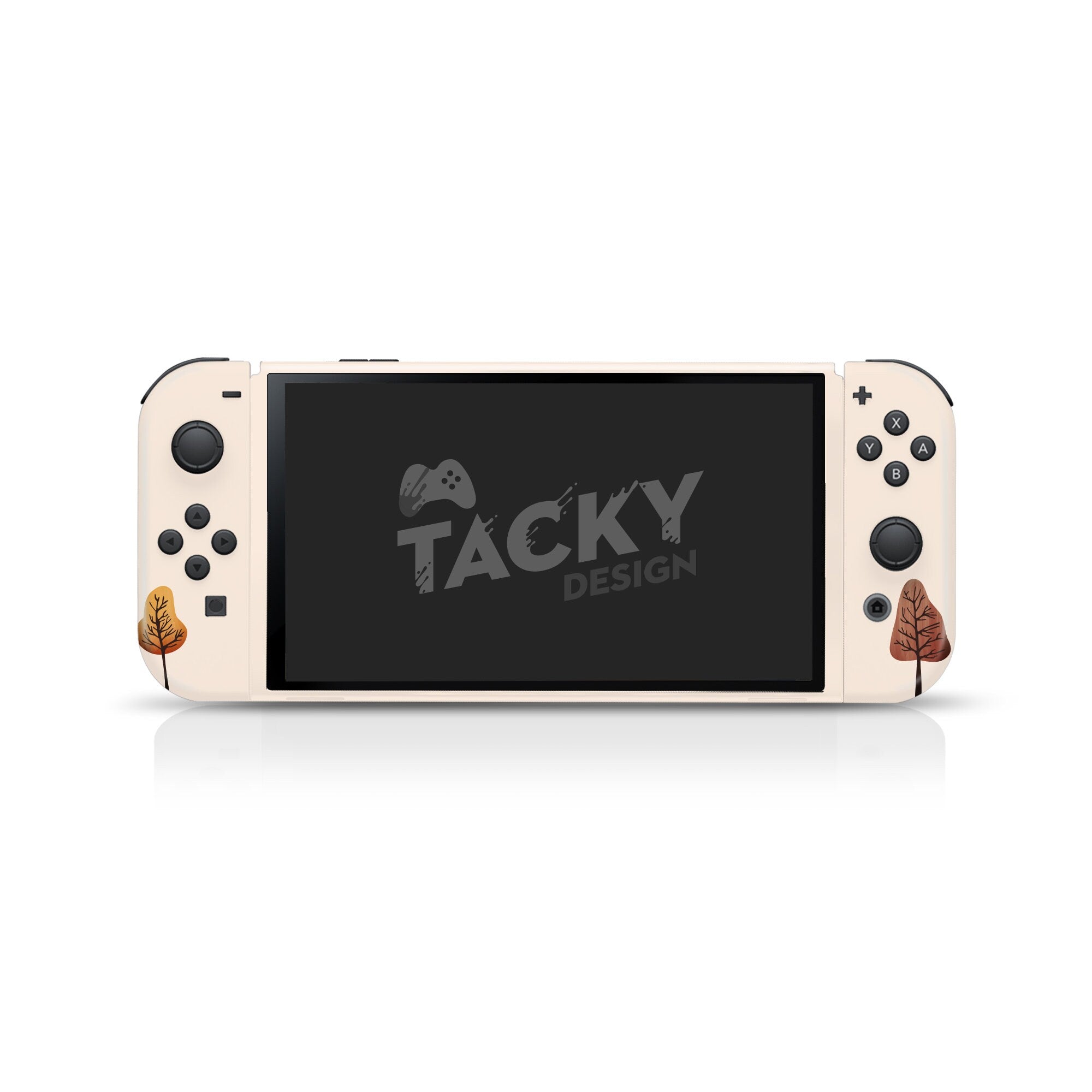 TACKY DESIGN Mountains Nintendo Switch OLED Skin Wrap | Cute Beige 3M Vinyl Full Cover - Tackydesign