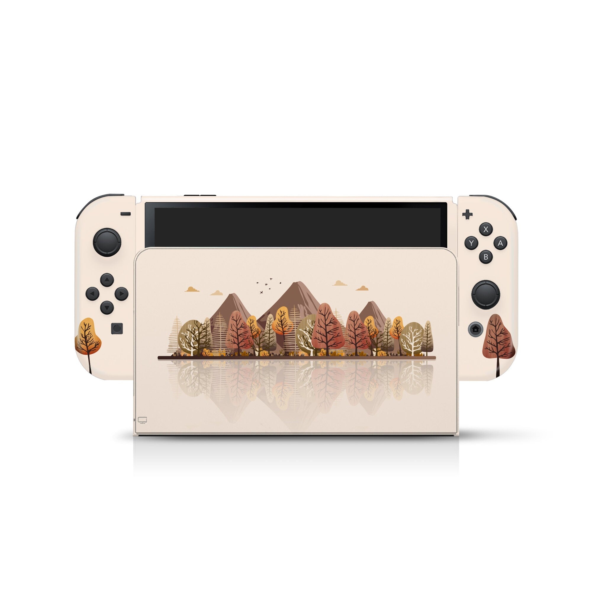 TACKY DESIGN Mountains Nintendo Switch OLED Skin Wrap | Cute Beige 3M Vinyl Full Cover - Tackydesign