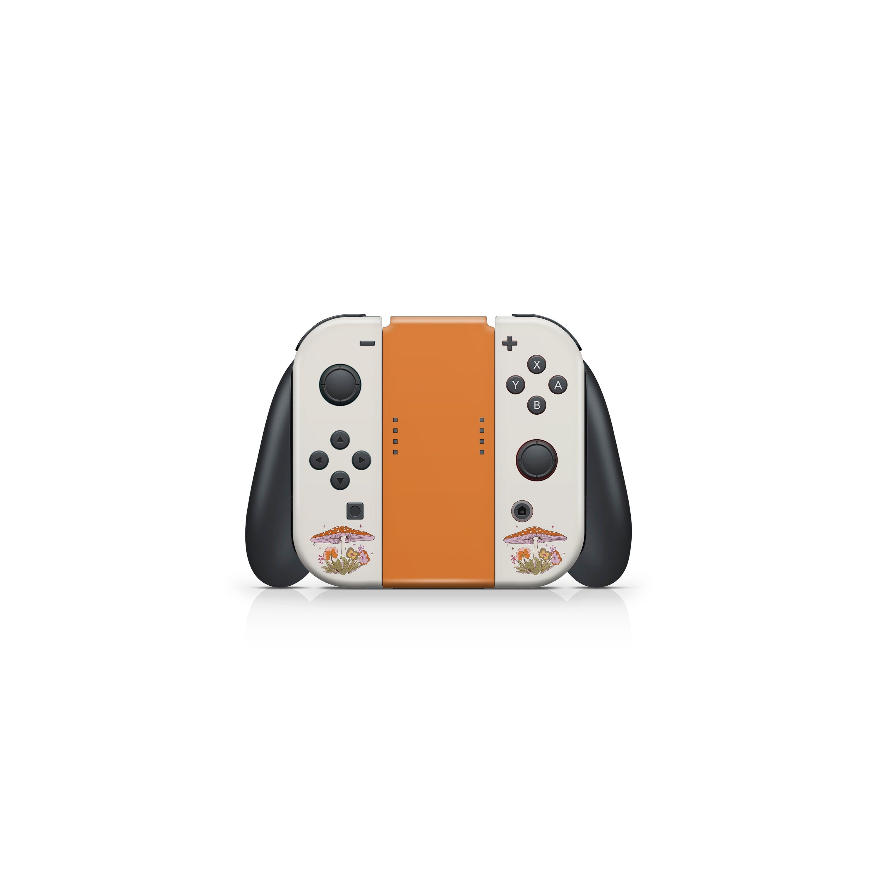 TACKY DESIGN Mushroom Nintendo Switch Skin Wrap | Orange Cute 3M Vinyl Full Cover - Tackydesign