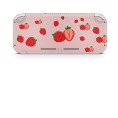 TACKY DESIGN Nintendo Switch Lite Skin Wrap | Cute Strawberry Fruit Pastel Pink 3M Vinyl Full Cover - Tackydesign