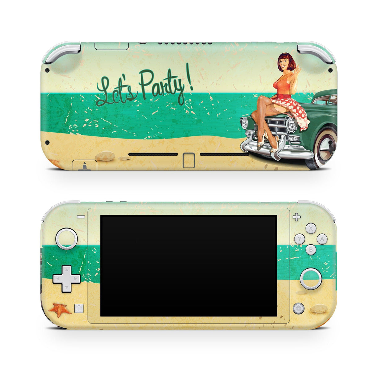 TACKY DESIGN Nintendo Switch Lite Skin Wrap | Retro Green Pin - Up Girls 3M Vinyl Full Cover - Tackydesign