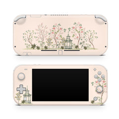 TACKY DESIGN Nintendo Switch Lite Skin Wrap | Sakura Beige Japanese Flowers 3M Vinyl Full Cover - Tackydesign