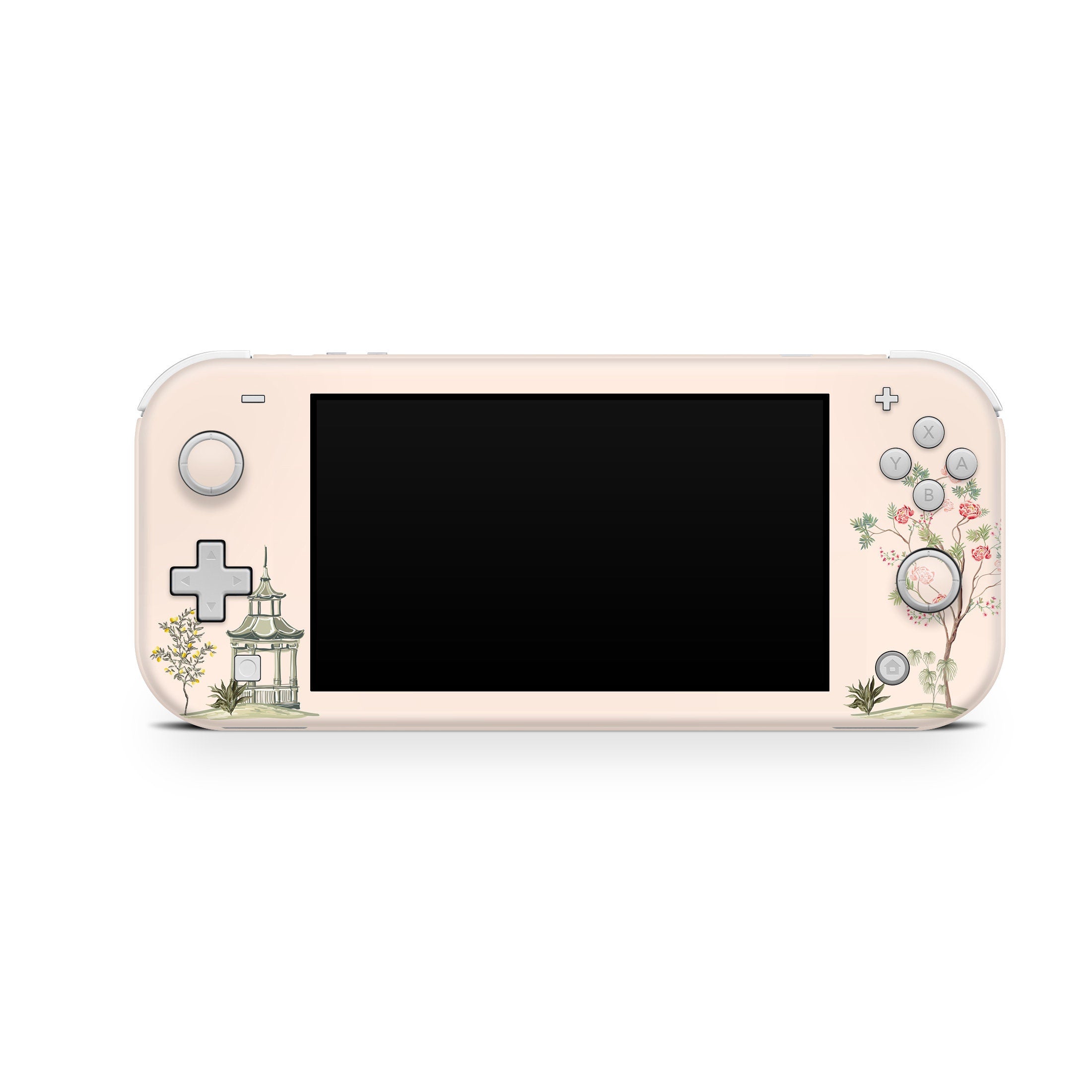 TACKY DESIGN Nintendo Switch Lite Skin Wrap | Sakura Beige Japanese Flowers 3M Vinyl Full Cover - Tackydesign