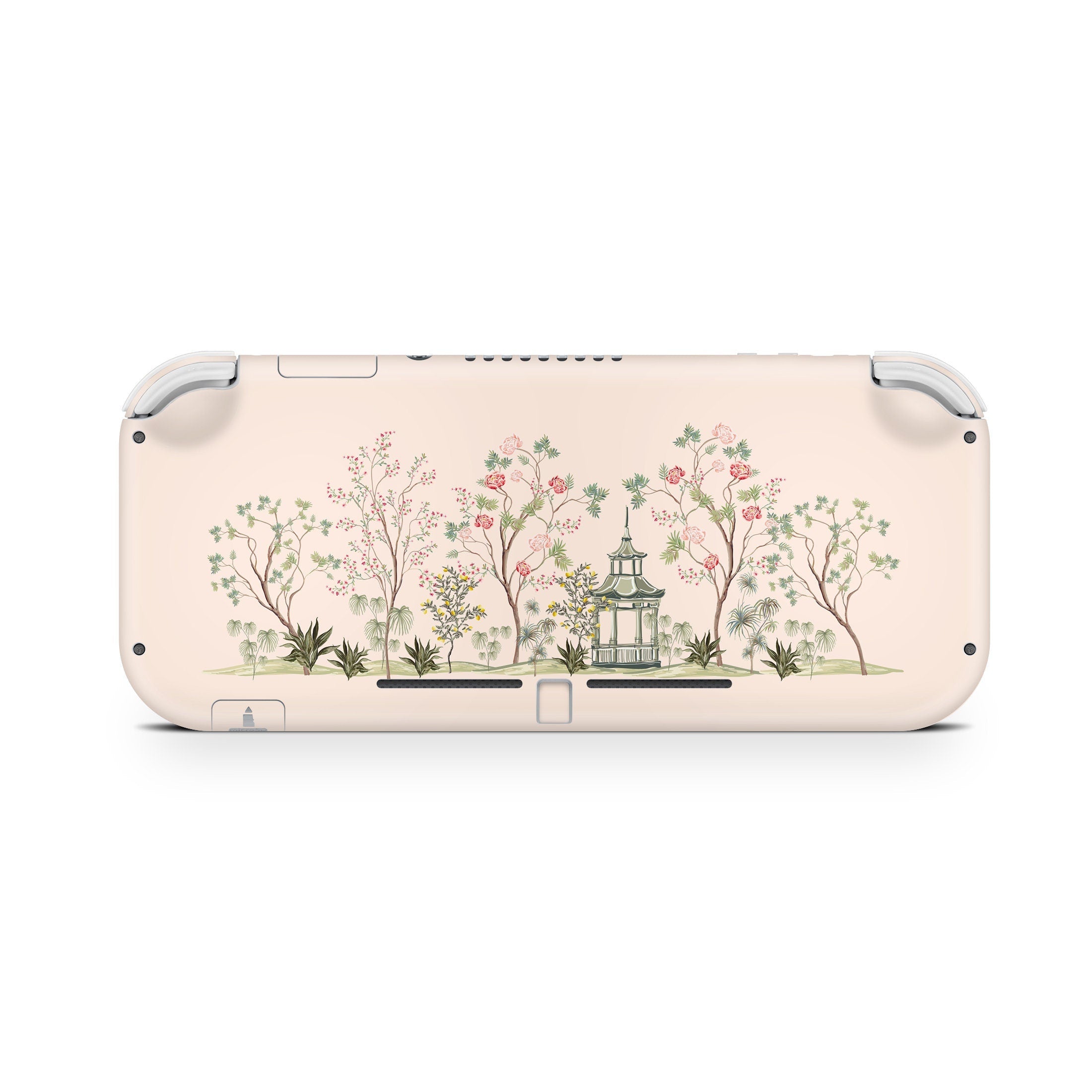 TACKY DESIGN Nintendo Switch Lite Skin Wrap | Sakura Beige Japanese Flowers 3M Vinyl Full Cover - Tackydesign