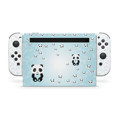 TACKY DESIGN Panda Nintendo Switch Skin Wrap | Pale Blue 3M Vinyl Cover - Tackydesign