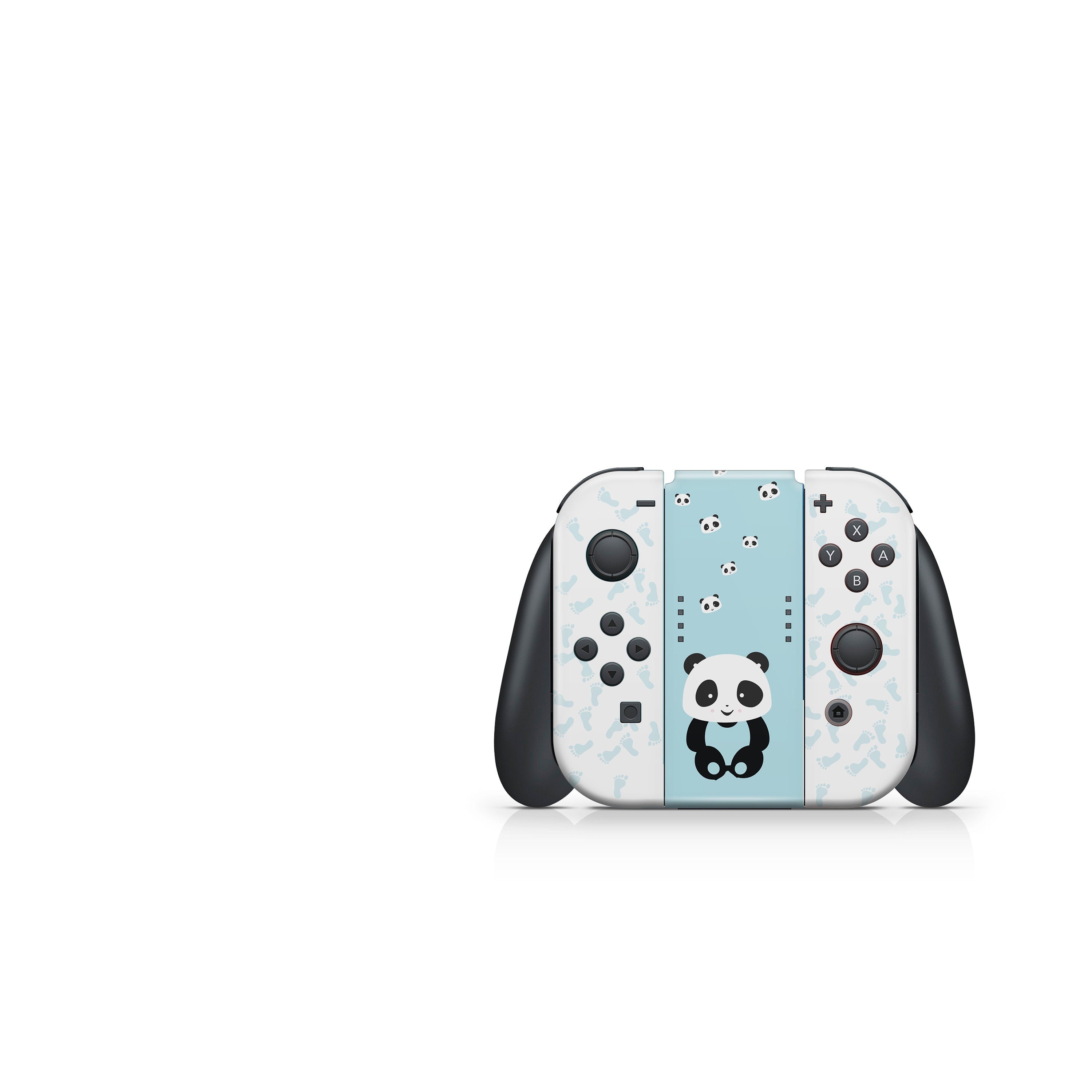 TACKY DESIGN Panda Nintendo Switch Skin Wrap | Pale Blue 3M Vinyl Cover - Tackydesign