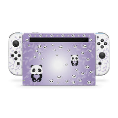 TACKY DESIGN Panda Nintendo Switch Skin Wrap | Purple 3M Vinyl Cover - Tackydesign