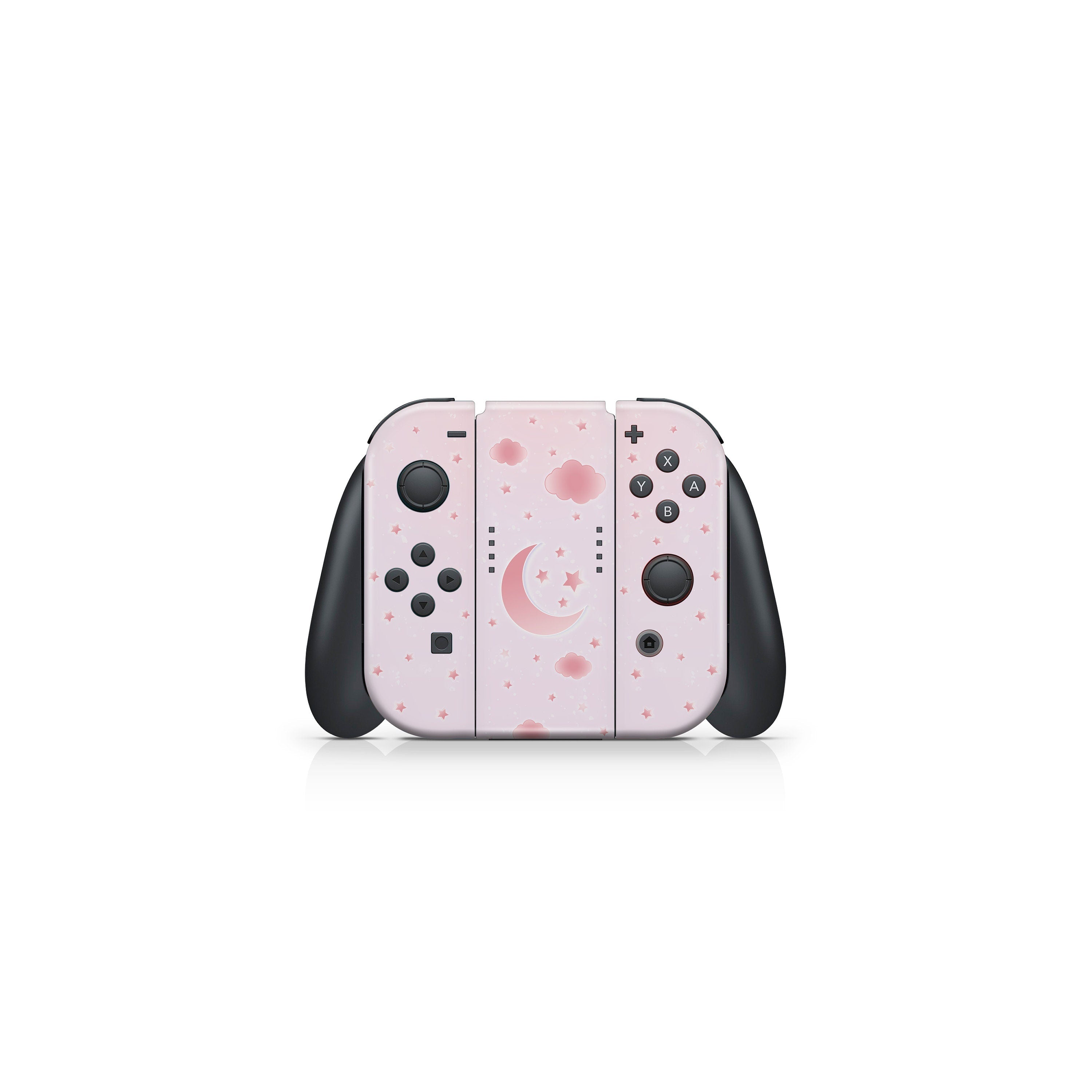 TACKY DESIGN Pastel Pink Clouds Nintendo Switch Skin Wrap | Moon 3M Vinyl Full Cover - Tackydesign