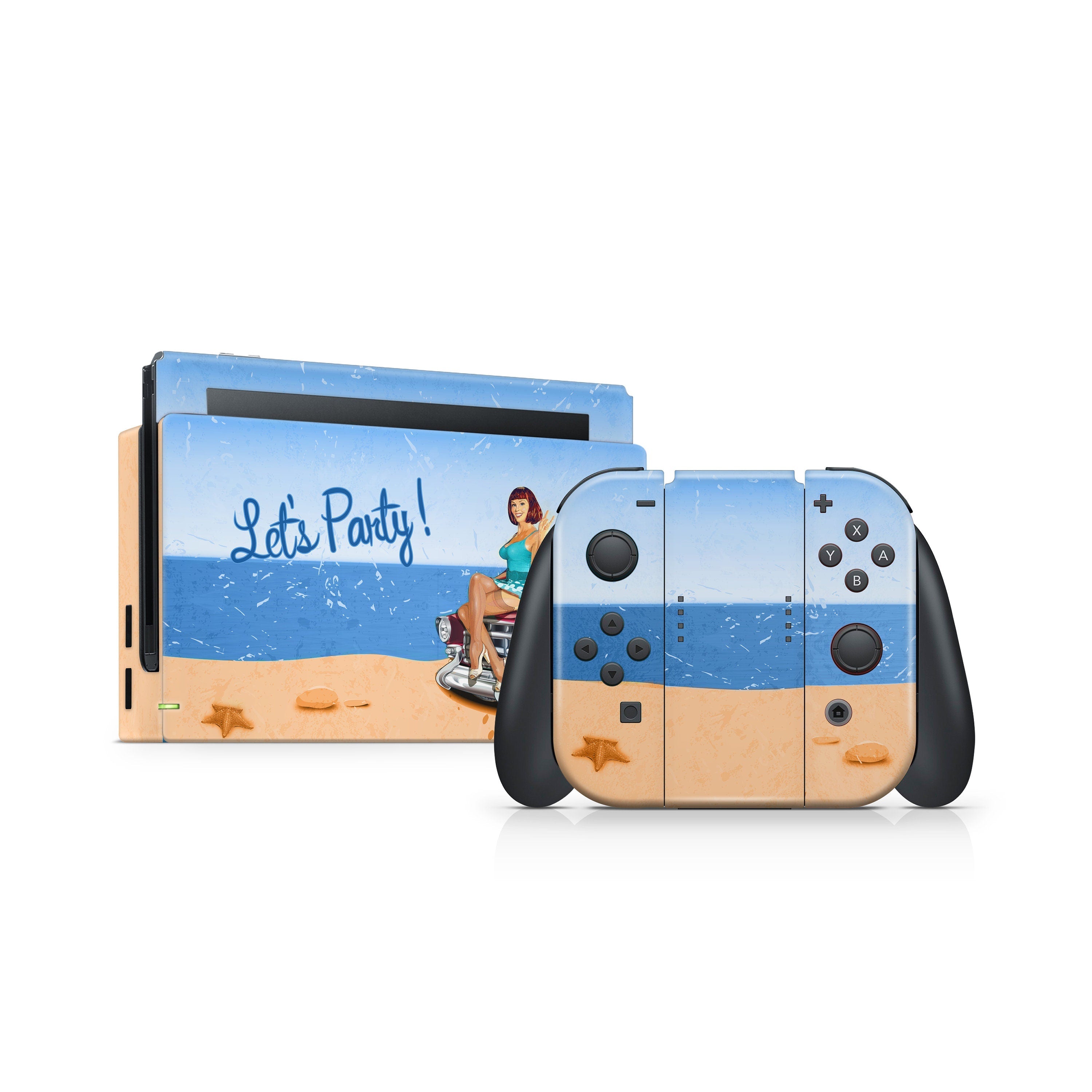 TACKY DESIGN Pin - Up Girls Car Nintendo Switch Skin Wrap | Retro 3M Vinyl Full Cover - Tackydesign