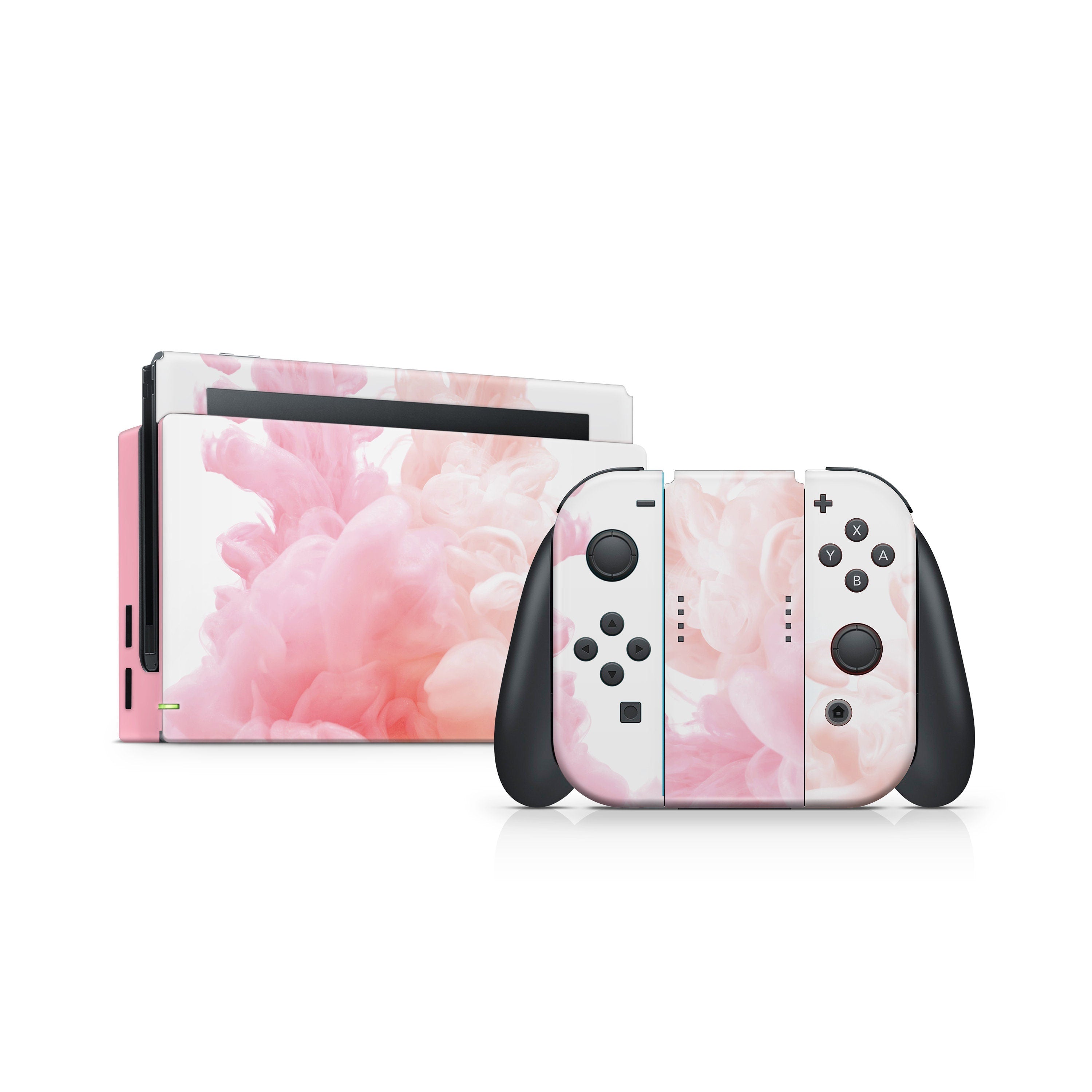 TACKY DESIGN Pink Ink Jet Nintendo Switch Skin Wrap | Kawaii 3M Vinyl Full Cover - Tackydesign