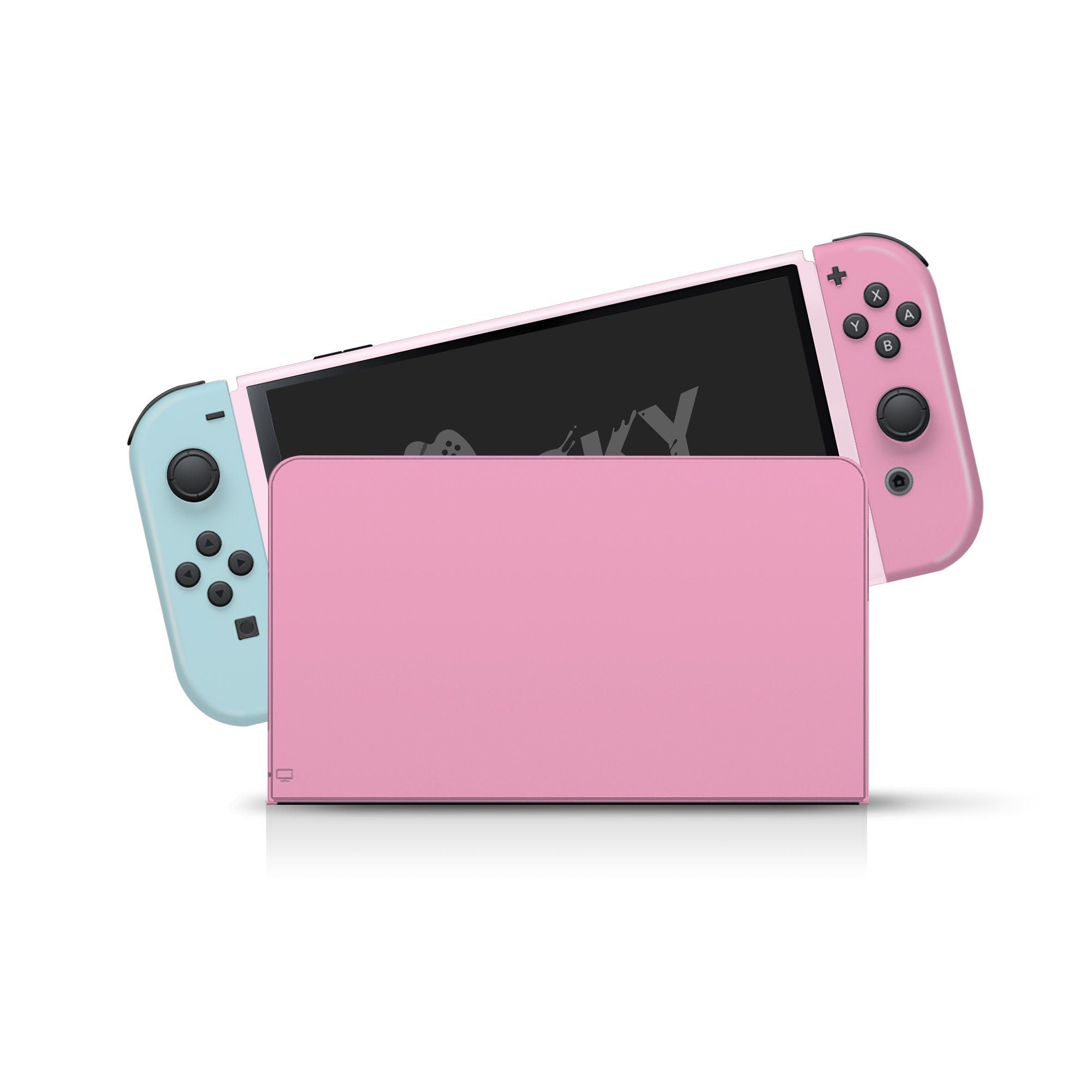 TACKY DESIGN Pink Nintendo Switch OLED Skin Wrap | Pastel Colorwave Color Blocking 3M Vinyl Full Cover - Tackydesign