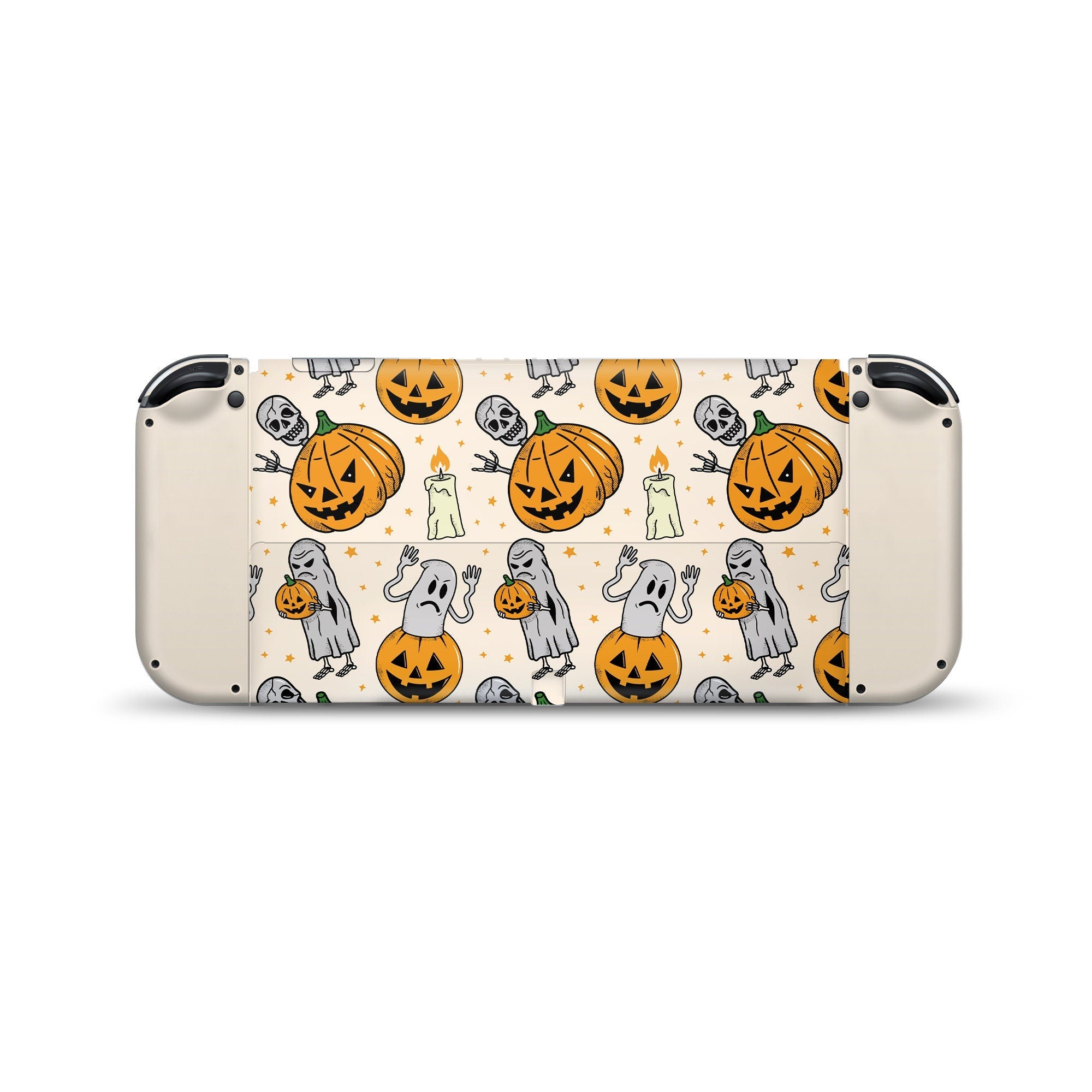 TACKY DESIGN Pumpkin Nintendo Switch OLED Skin Wrap | Spooky Kawaii Halloween 3M Vinyl Full Cover - Tackydesign