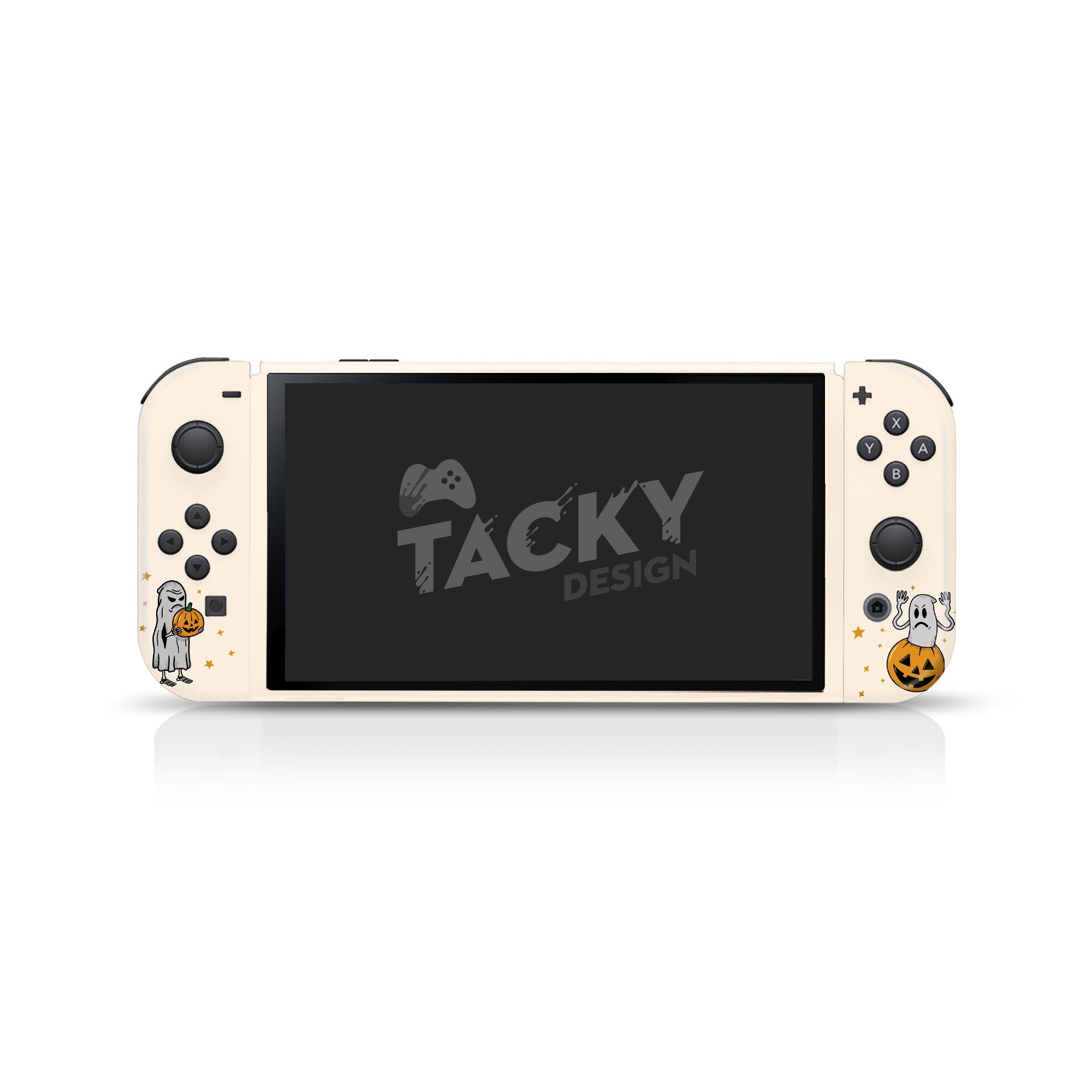 TACKY DESIGN Pumpkin Nintendo Switch OLED Skin Wrap | Spooky Kawaii Halloween 3M Vinyl Full Cover - Tackydesign