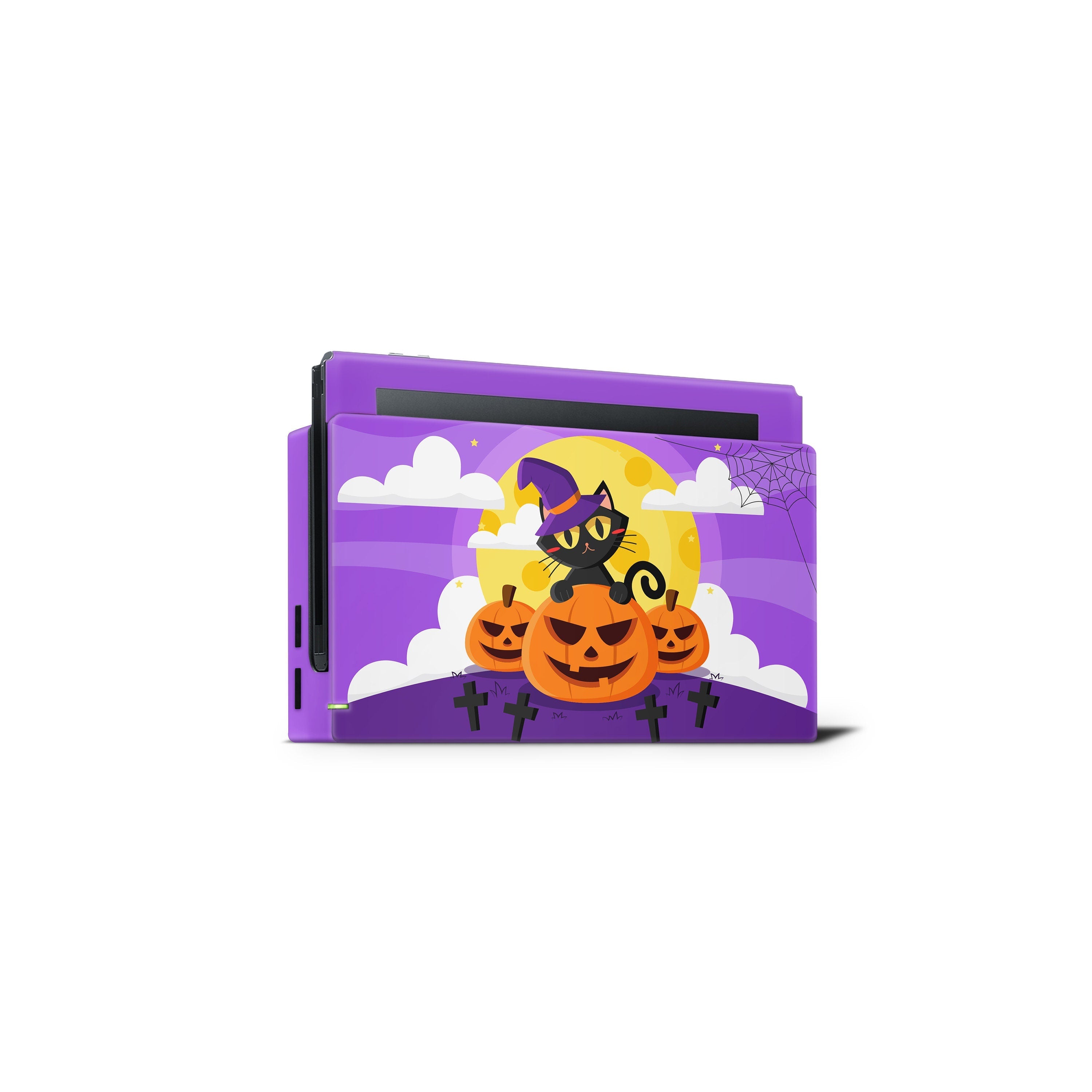 TACKY DESIGN Pumpkin Nintendo Switch Skin Wrap | Halloween Purple 3M Vinyl Full Cover Decal Stickers - Tackydesign